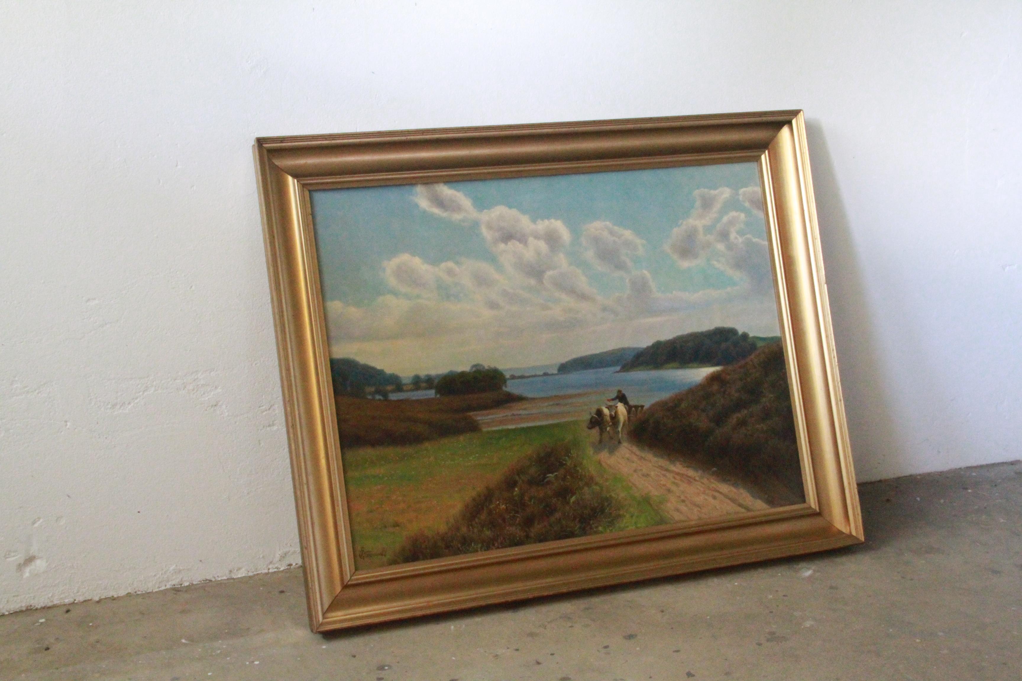 Emil Wennerwald, Denmark Oil on Canvas Landscape Painting For Sale 9