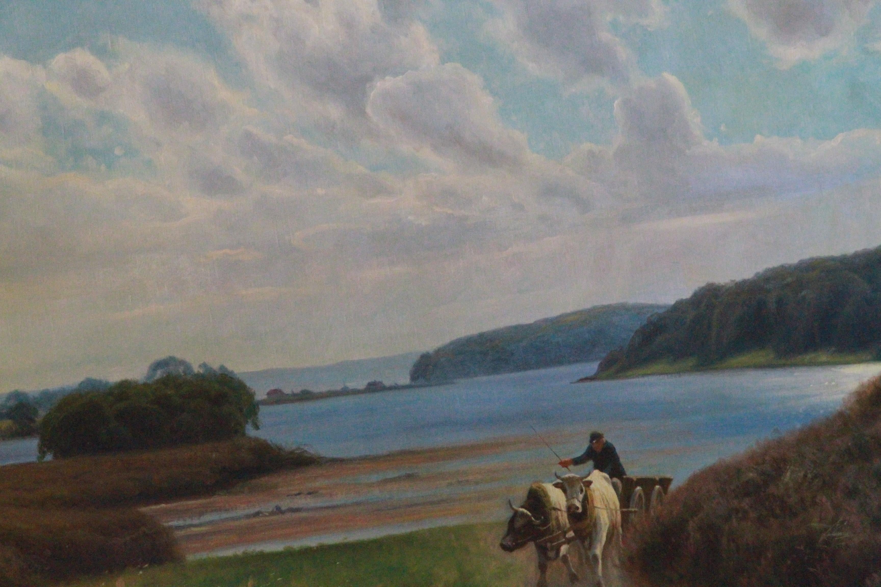 Emil Wennerwald, Denmark Oil on Canvas Landscape Painting For Sale 10