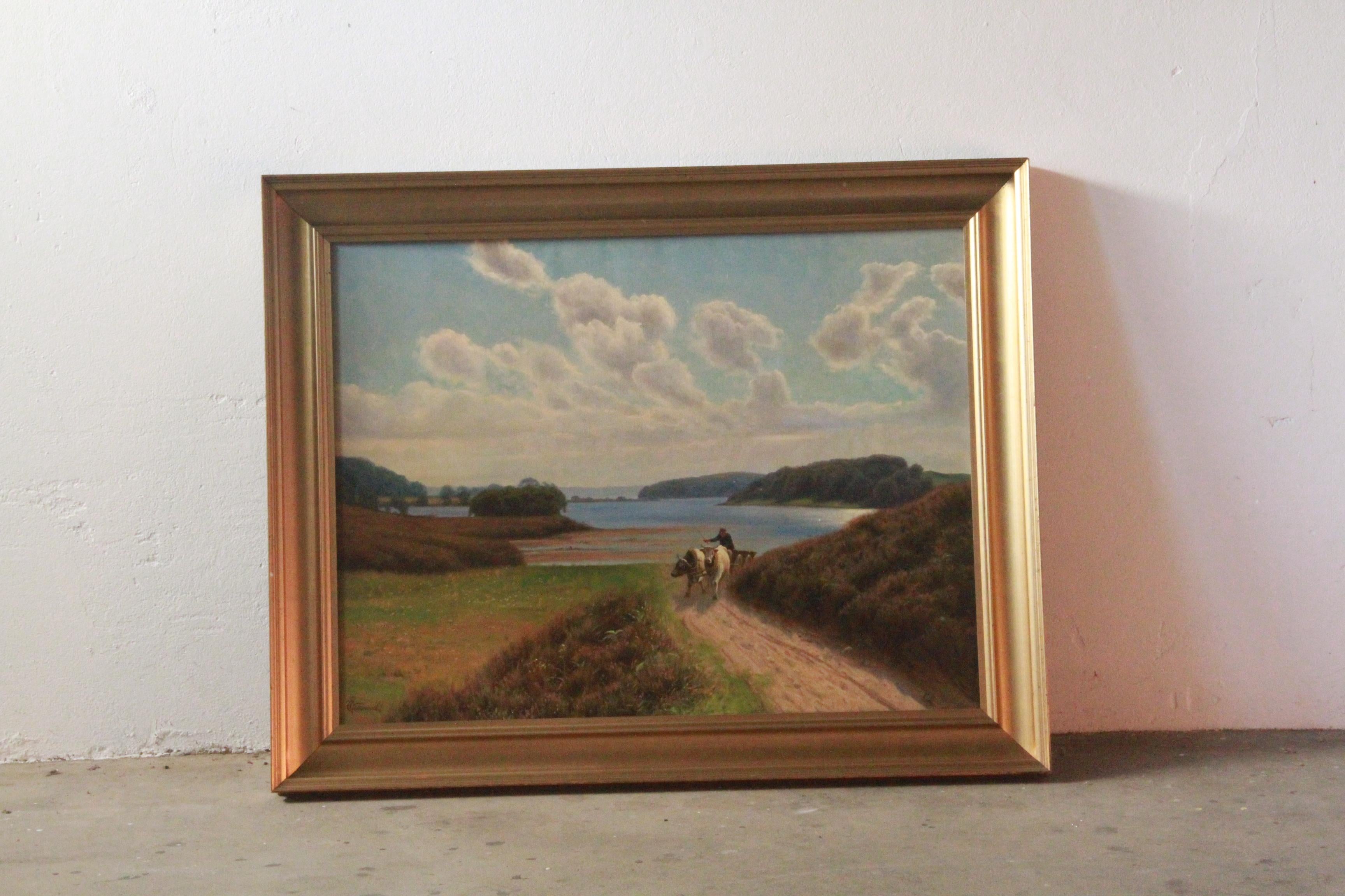 Emil Wennerwald, a Danish painter, created landscapes in the classic national romantic style, celebrating the natural beauty of his homeland and its artistic traditions. Influenced by C.V. Nielsen’s drawing school, Wennerwald received early training