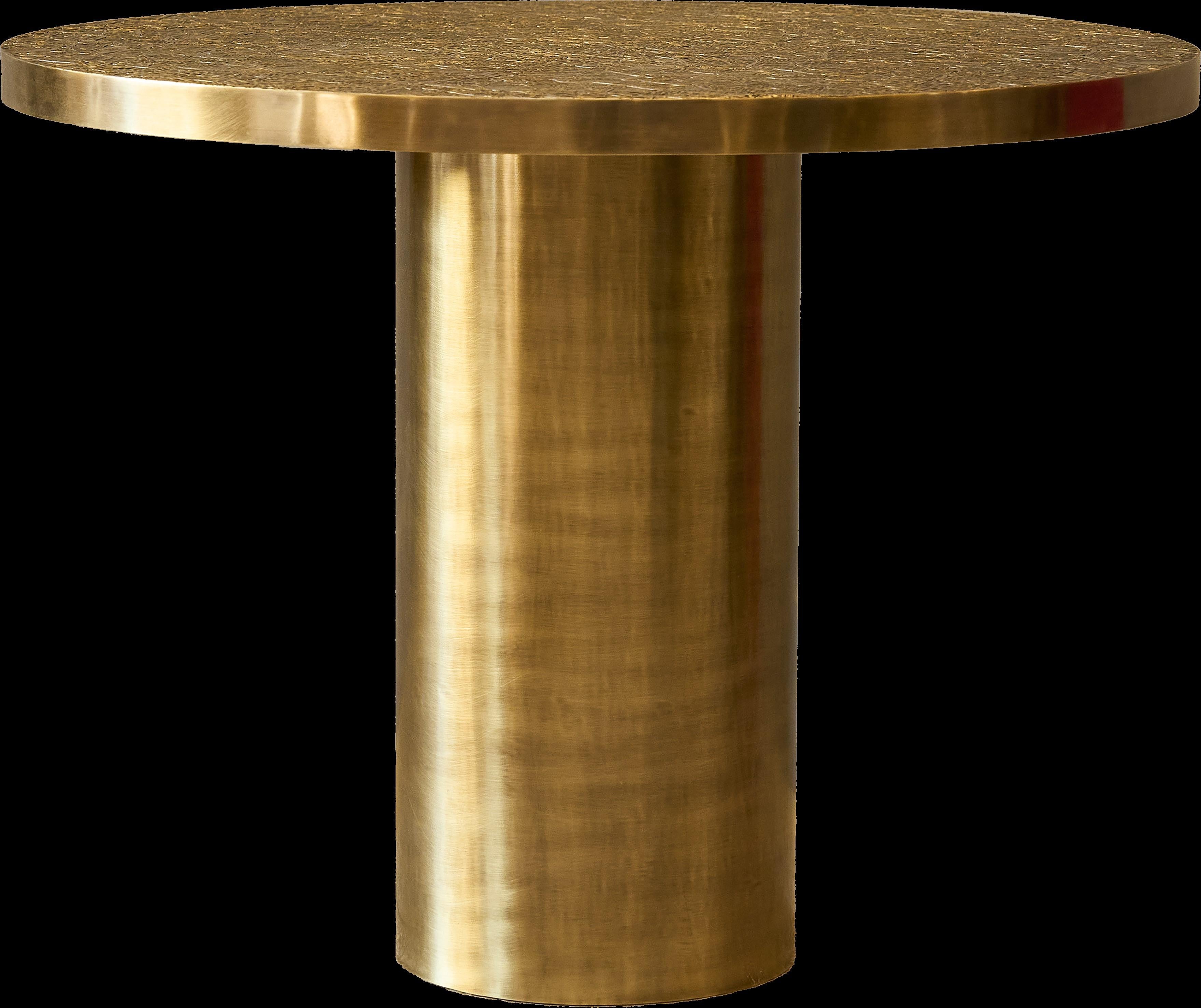 Tavolino Emile 1A - Ø 40 cm x H. 50 cm - Ottone testurizzato e finitura oro invecchiato In condizioni Nuovo in vendita a Marrakech, MA