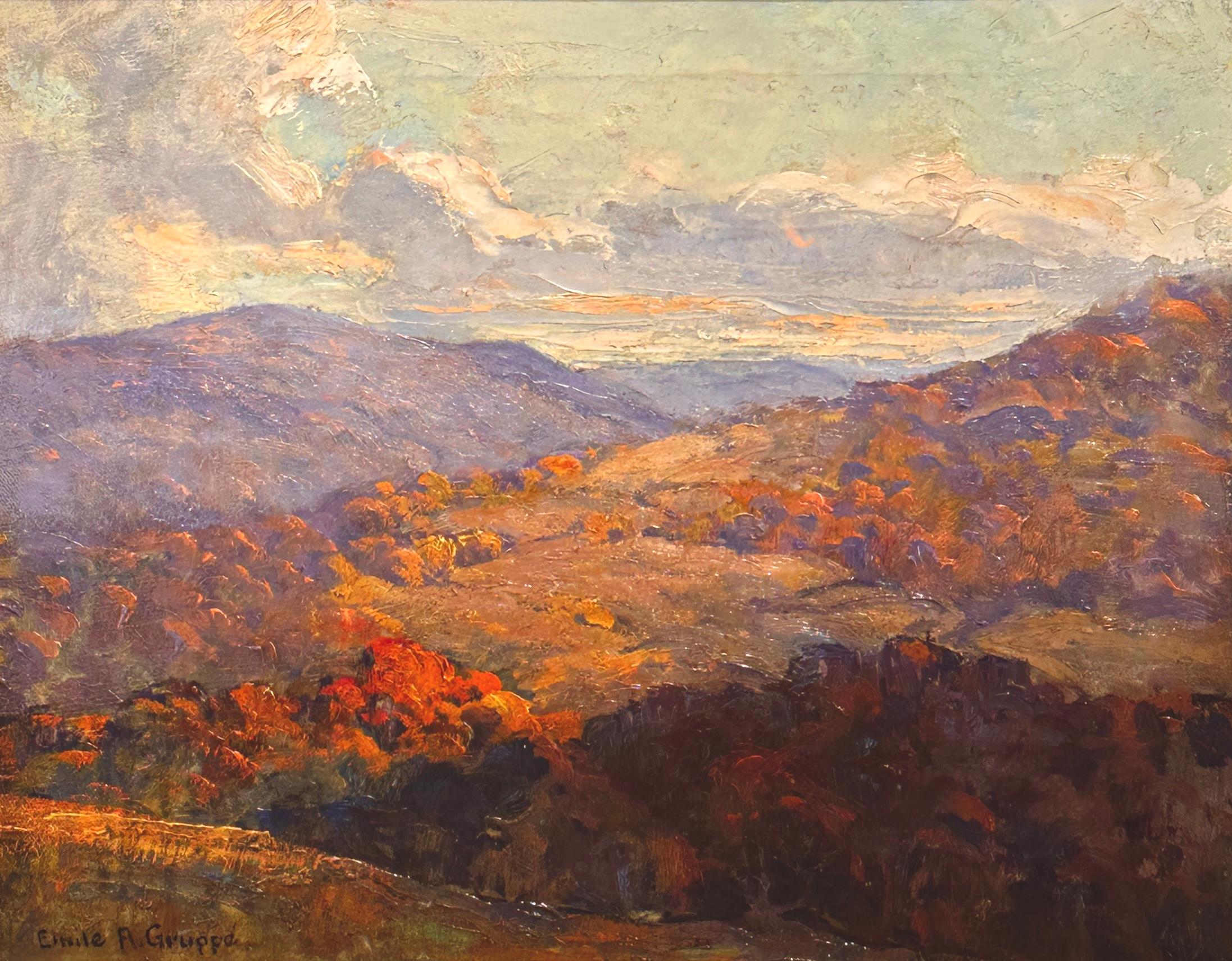 Emile A. Gruppé Landscape Painting - “Autumn in the Hills” by Emile A. Gruppe – Vermont Landscape Impressionism
