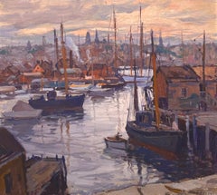 Barcos de pesca en el puerto de Gloucester por Emile A. Gruppe