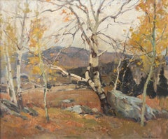 Emile Albert Gruppe, Paisaje otoñal en las montañas, Óleo sobre lienzo