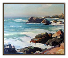 EMILE A. GRUPPE Original Oil Painting On Canvas Signed Gloucester Bass Rocks Art