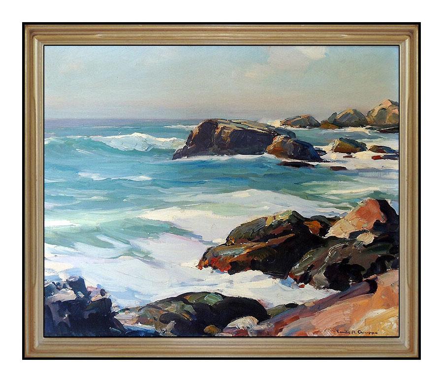 Emile Albert Gruppe Landscape Painting - EMILE A. GRUPPE Original Oil Painting On Canvas Signed Gloucester Bass Rocks Art