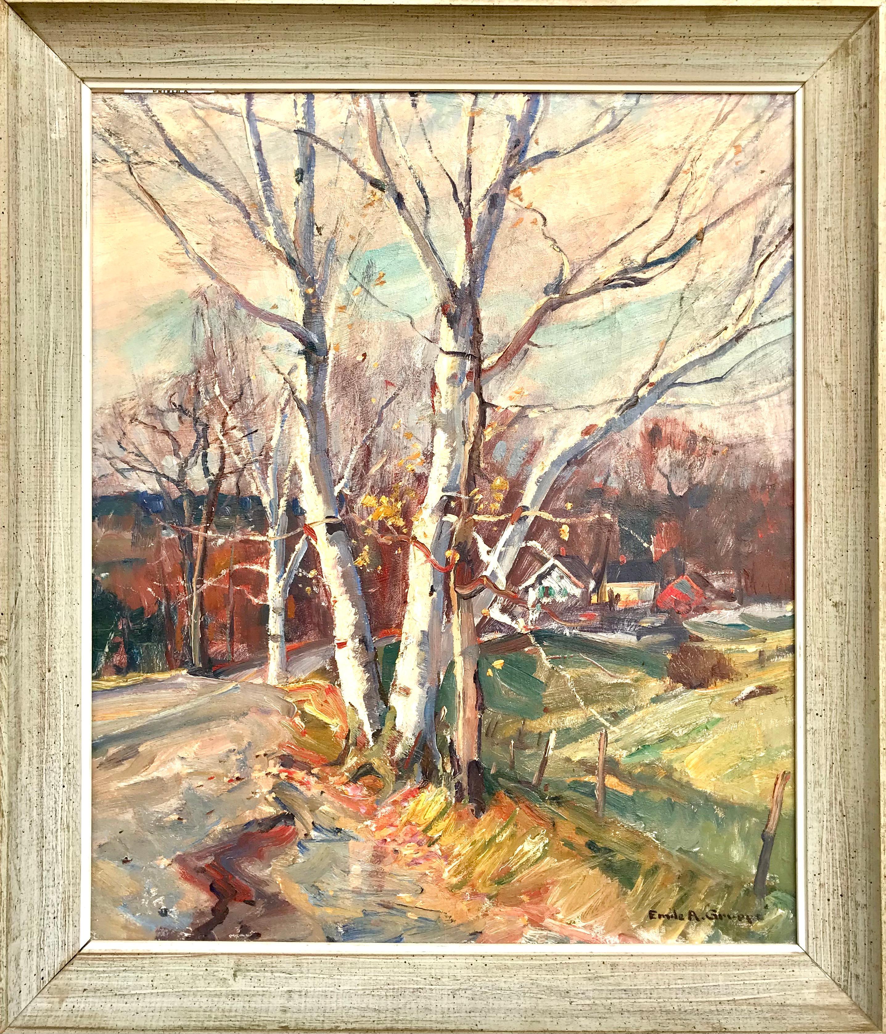 Emile Albert Gruppe Birtches Along The Road  For Sale 1