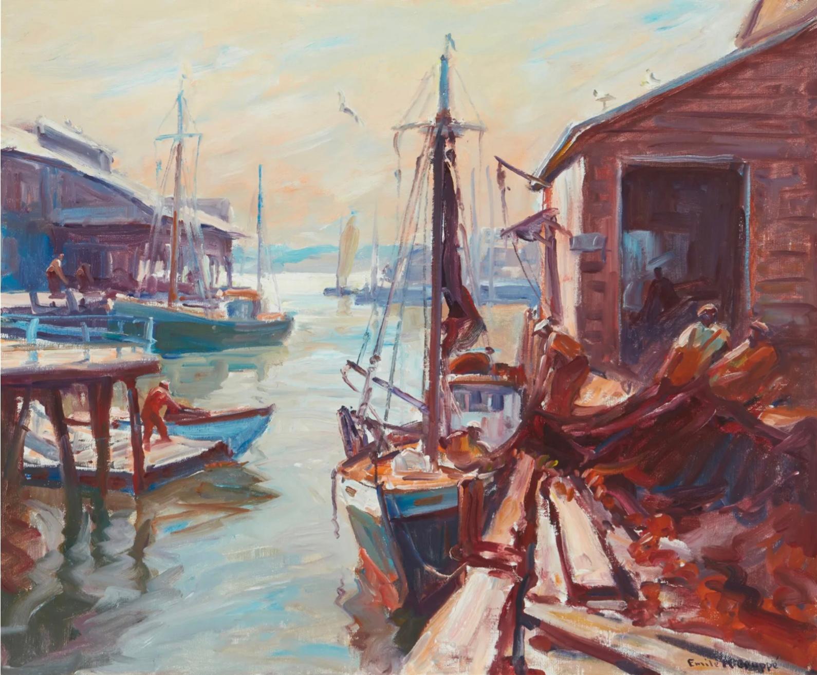 Emile Albert Gruppe Bringing In The Nets 30x36 1