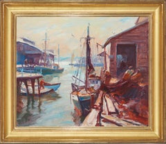 Vintage Emile Albert Gruppe Bringing In The Nets 30x36