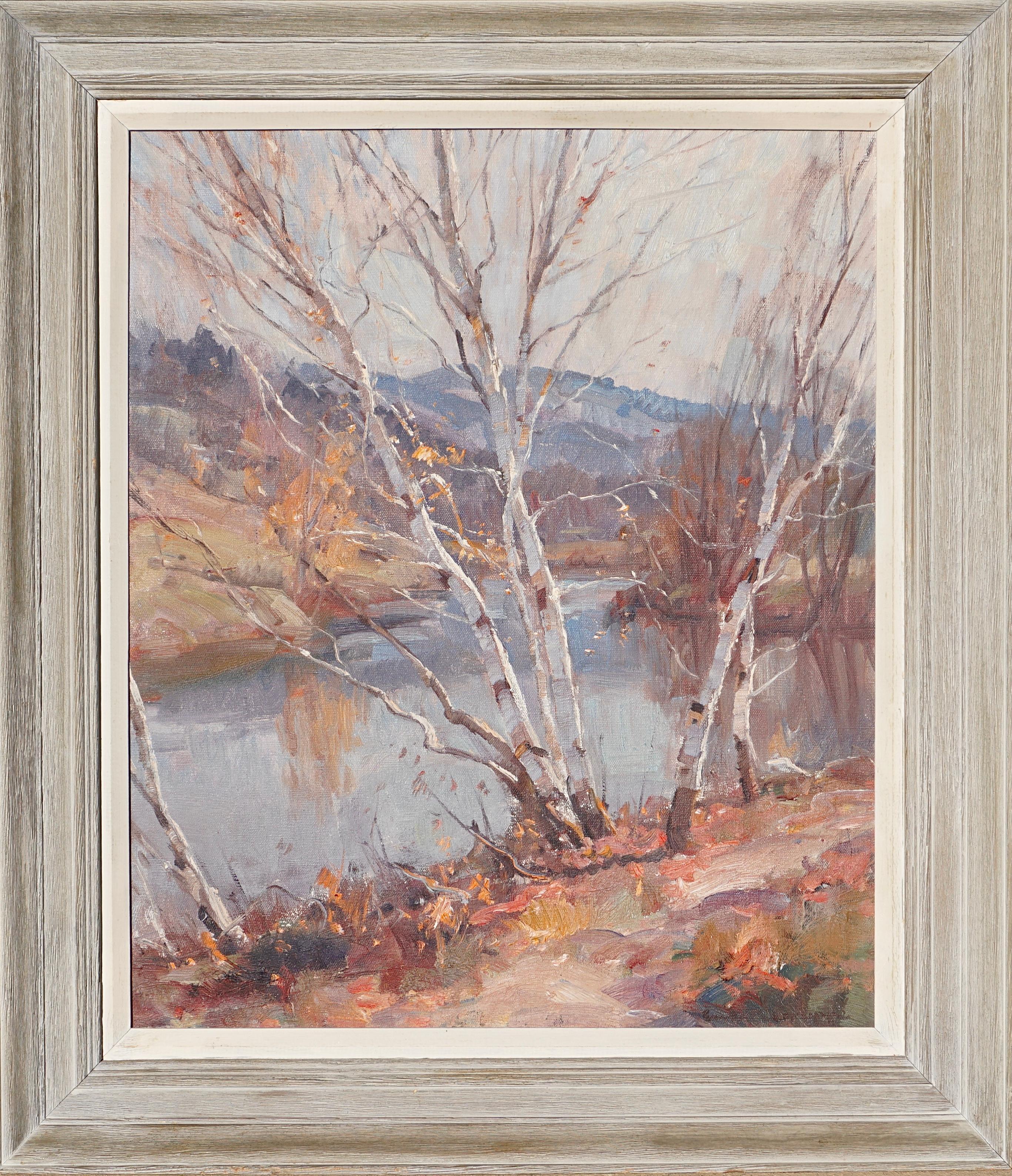 Emile Albert Gruppe Fall Birches Along The River For Sale 1