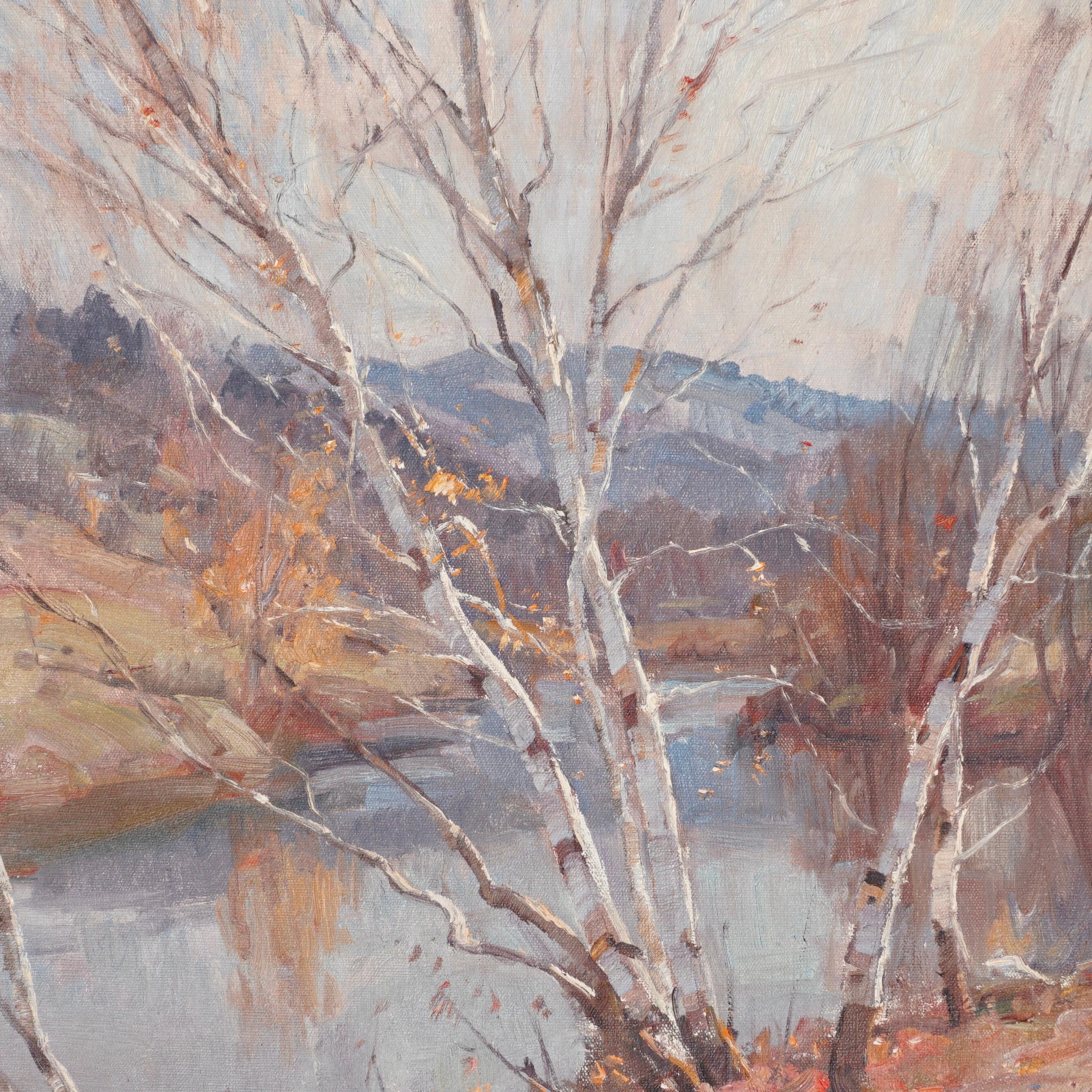 Emile Albert Gruppe Fall Birches Along The River For Sale 3