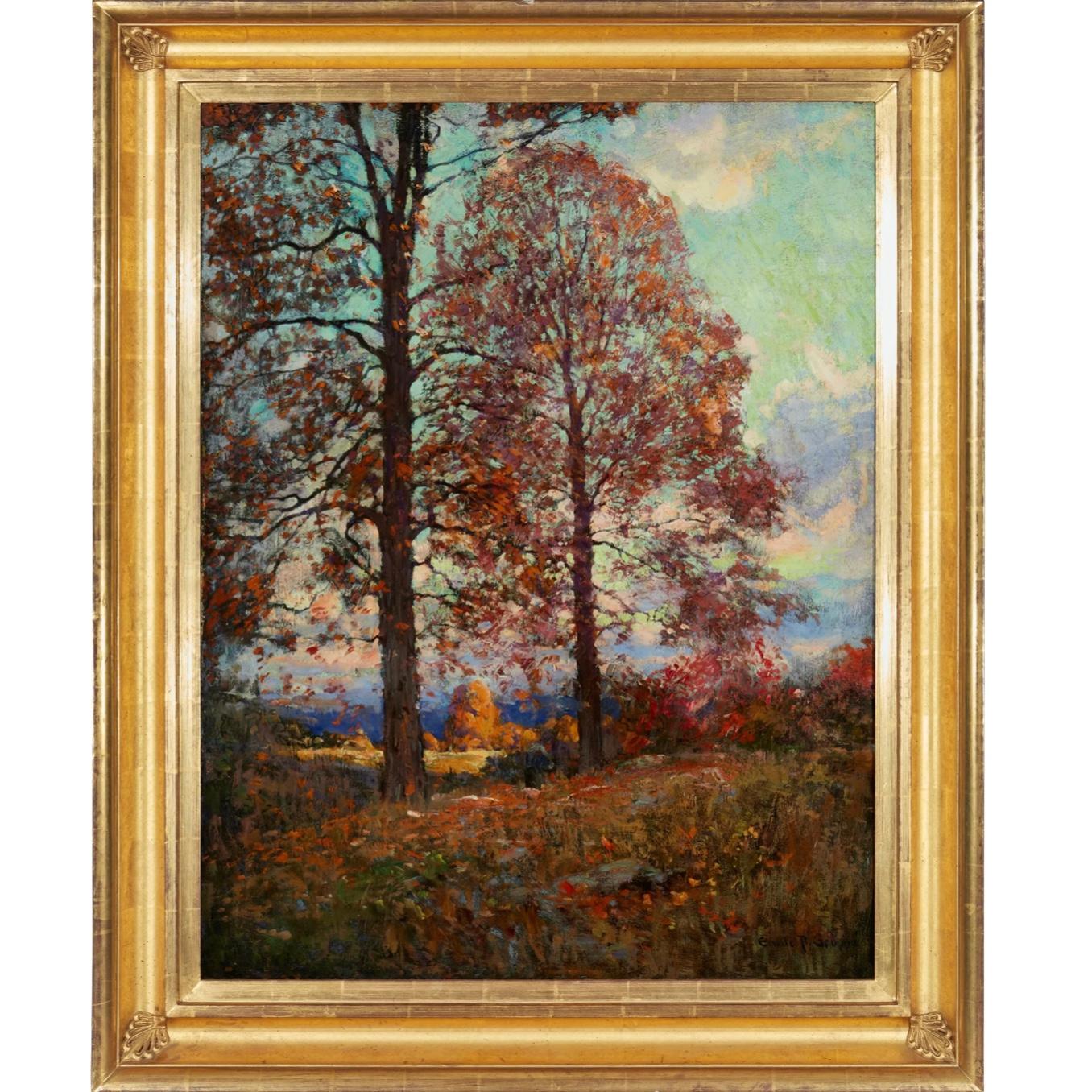 Emile Albert Gruppe Bedeutende Herbstlandschaft 40x30 im Angebot 1