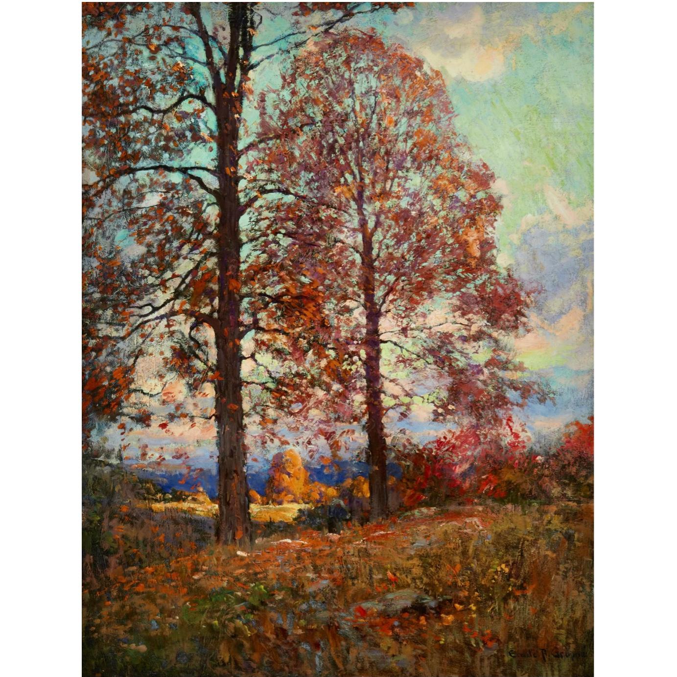 Emile Albert Gruppe Bedeutende Herbstlandschaft 40x30 im Angebot 2