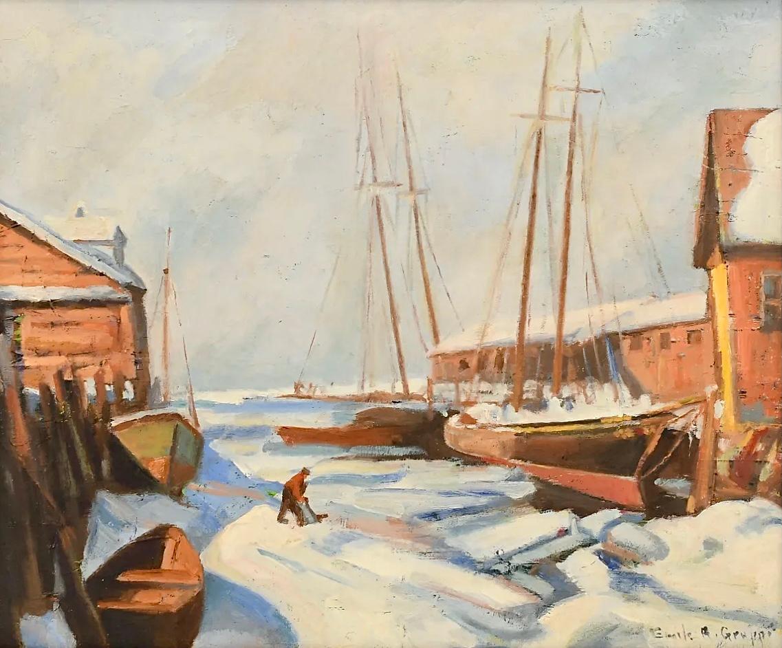 Emile Albert Gruppe “Winter - Gloucester MA” For Sale 1