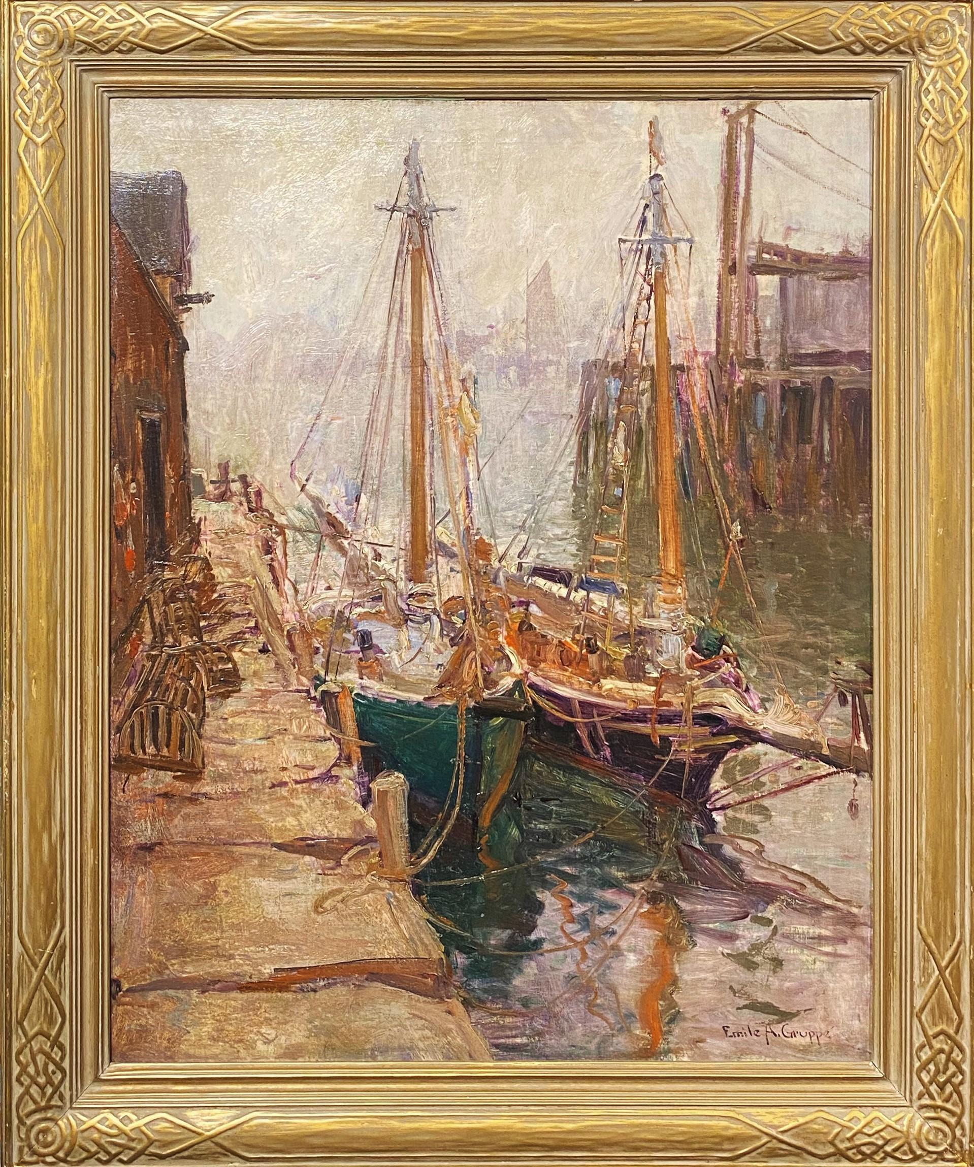 Gloucester Boats - Painting by Emile Albert Gruppe