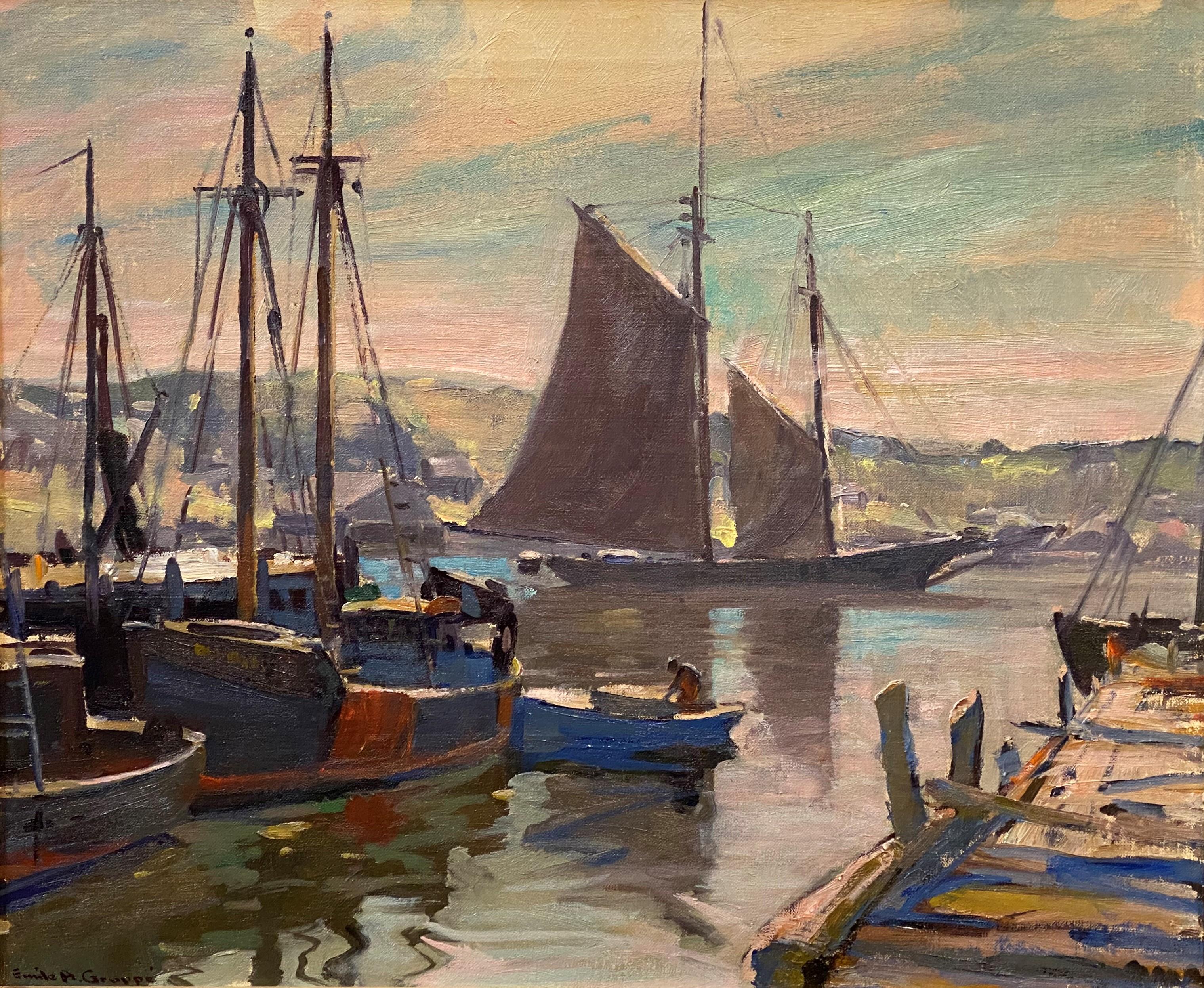 Guten Morgen, Gloucester – Painting von Emile Albert Gruppe