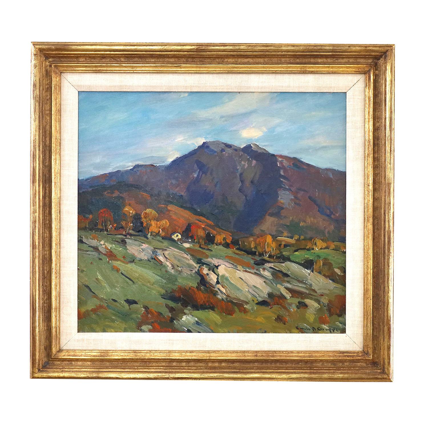 American Impressionist painting of Mt. Mansfield, Vermont – Painting von Emile Albert Gruppe