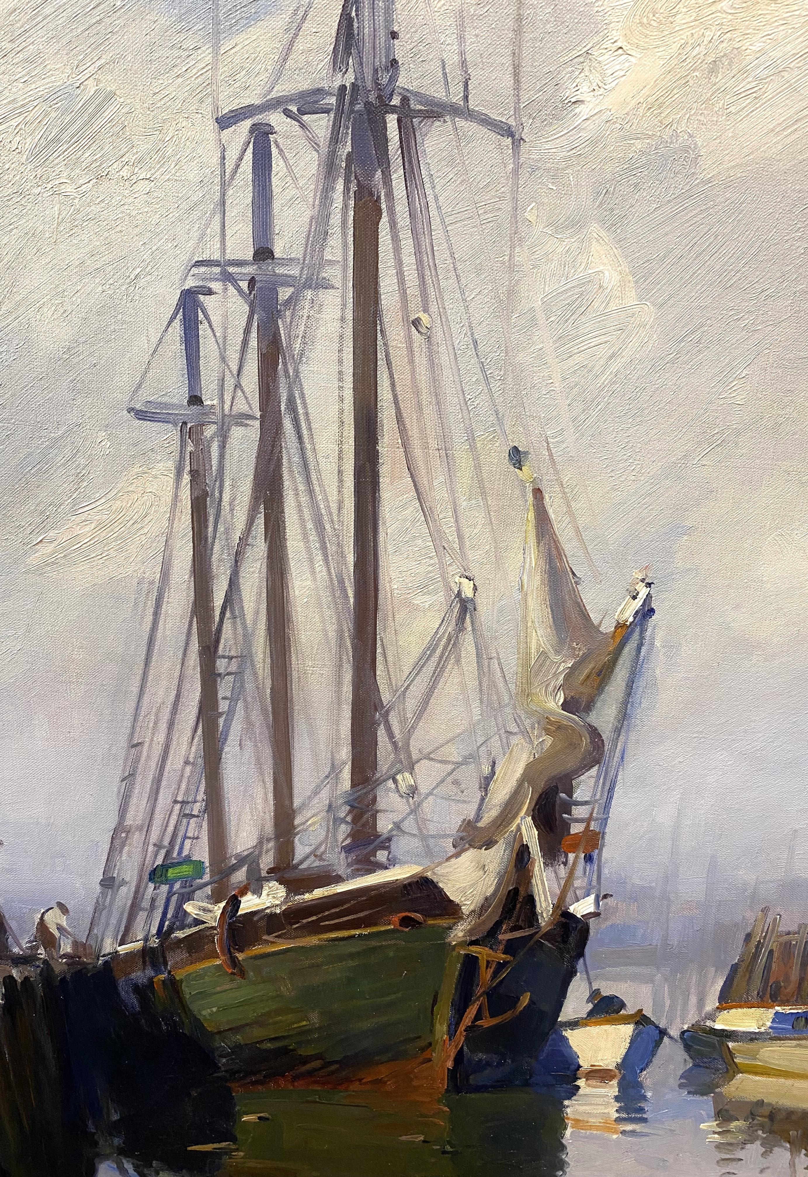 Goélette - Impressionnisme américain Painting par Emile Albert Gruppe