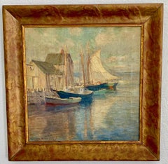 Escena de puerto con veleros Paisaje marino