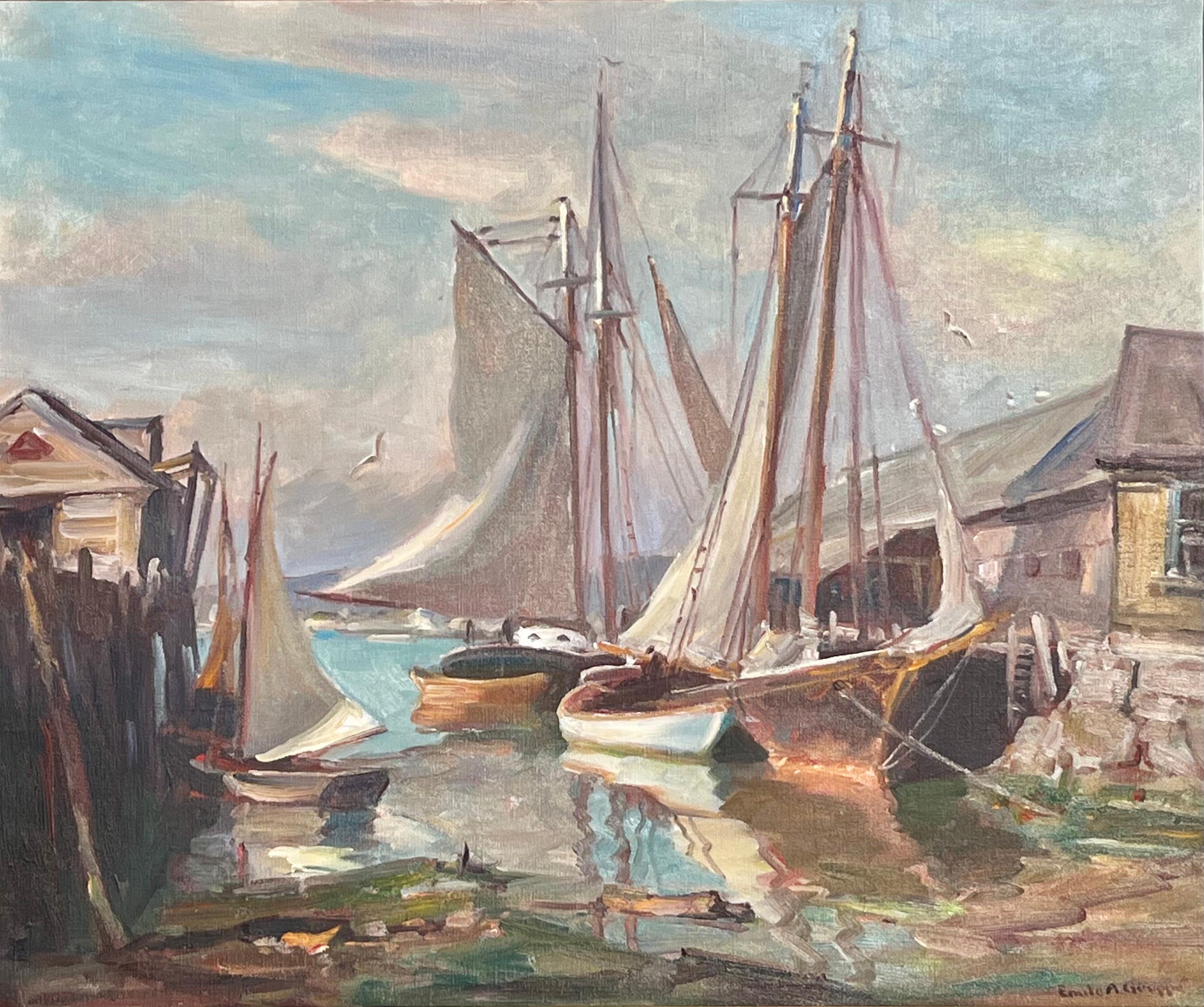 Mid-Century Modern Emile Albert Gruppe “Drying The Sails”