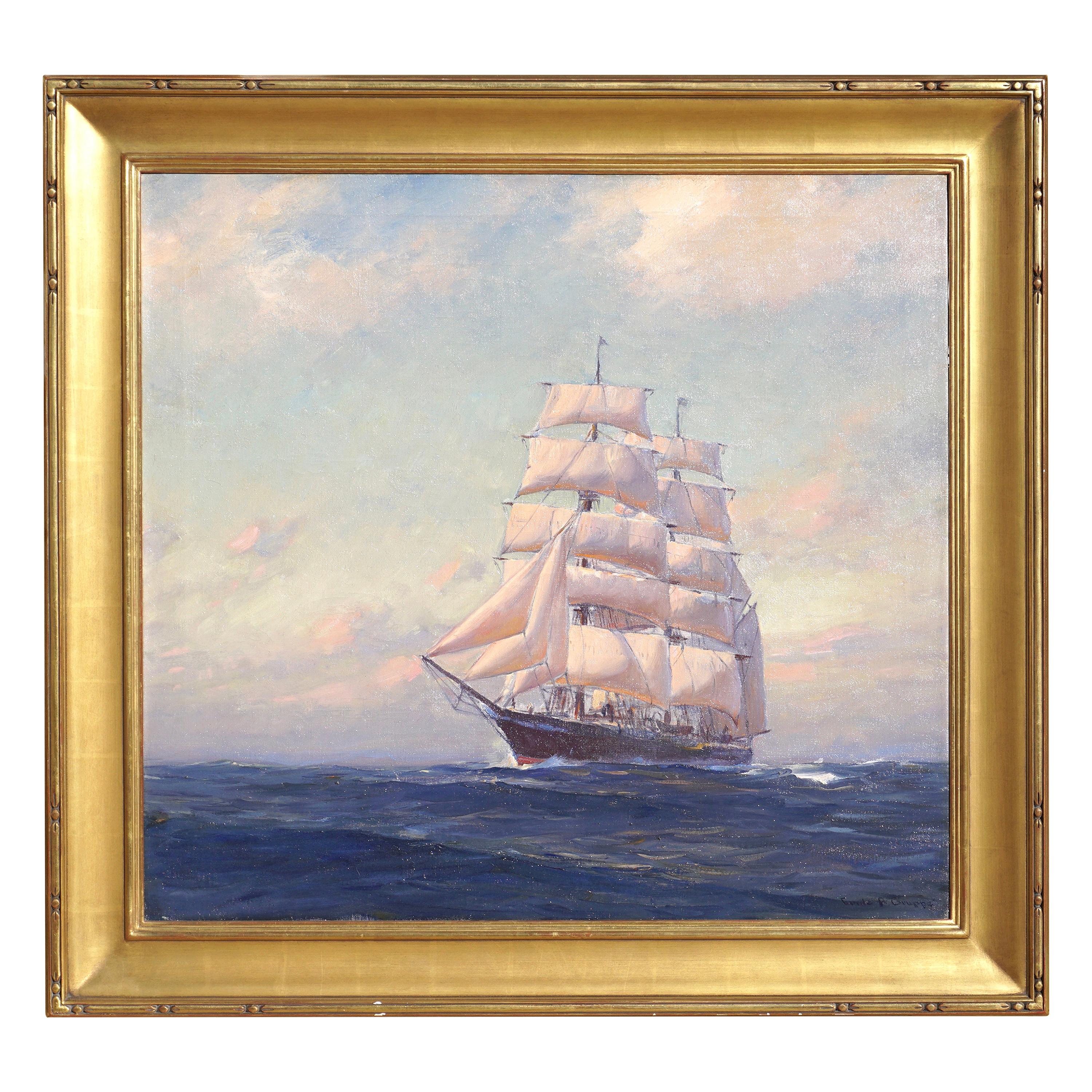 Emile Albert Gruppe Large Marine Oil Painting