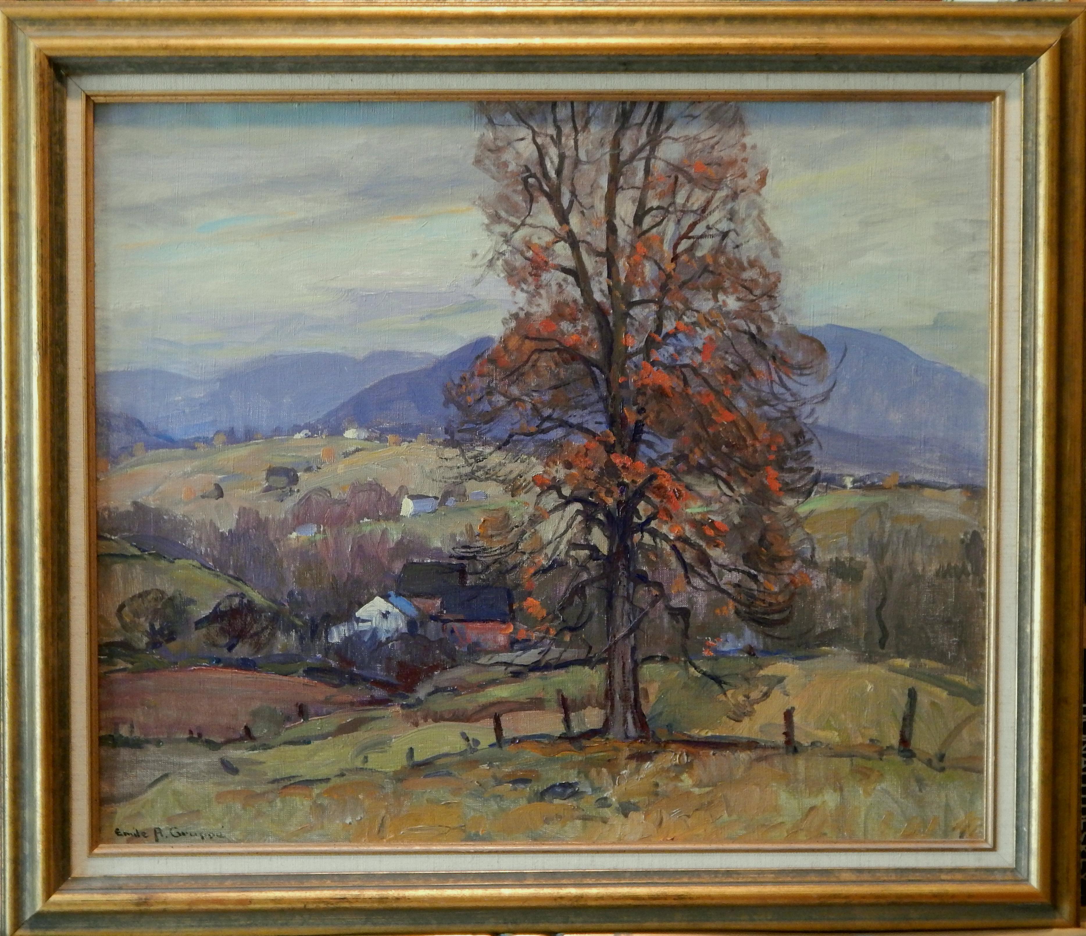 20th Century Emile Albert Gruppe Painting, Autumn Trees