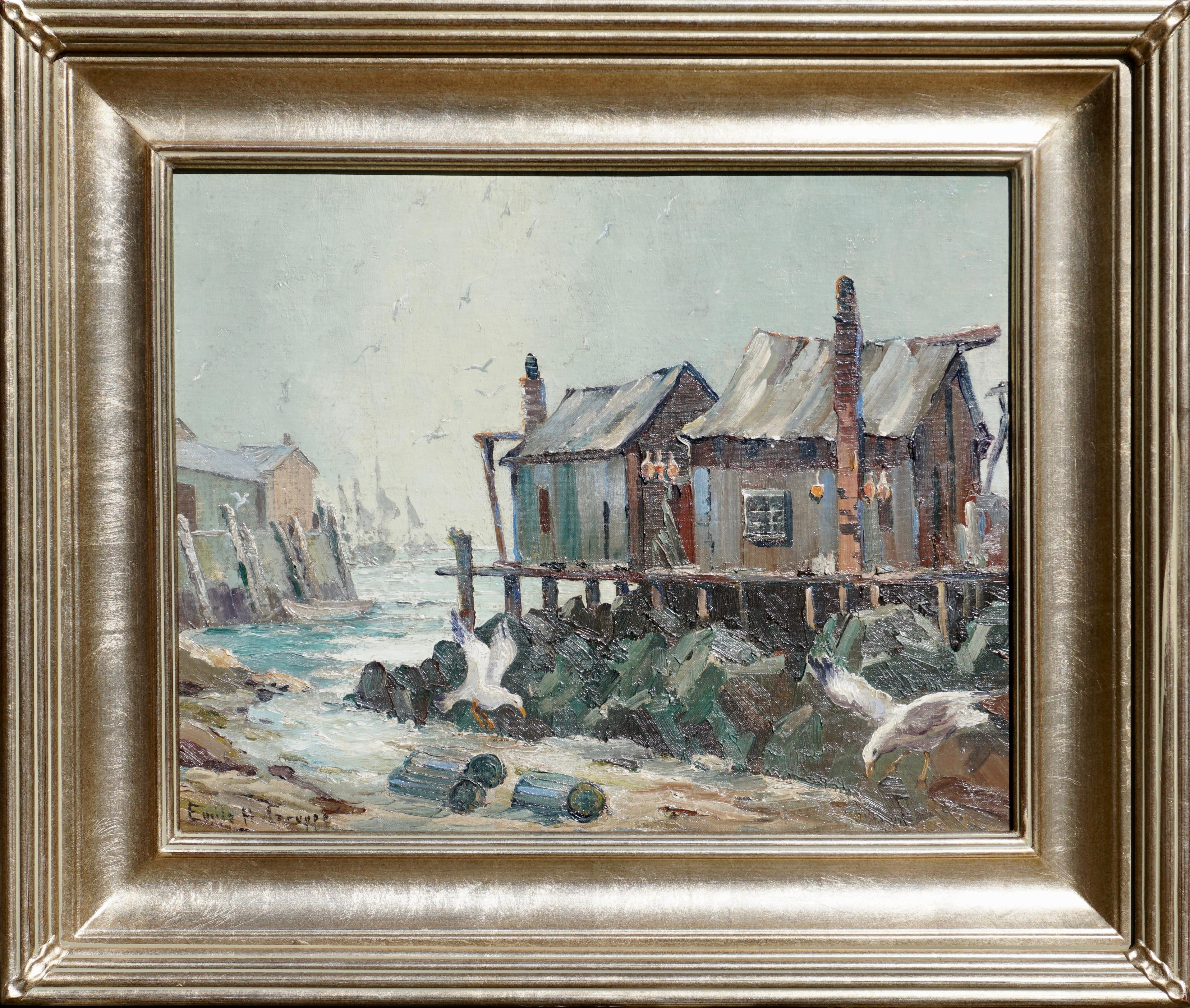 American Emile Albert Gruppe “Rockport Mass” Early Knife Oil Painting
