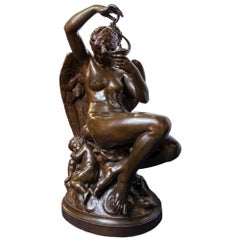 Statua femminile in bronzo "Le Crépuscule  di Emile Andre Boisseau