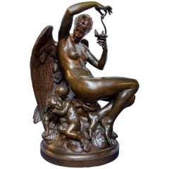 Bronze Female Statue "Le Crépuscule"  by Emile Andre Boisseau 