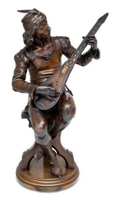 Emile Boisseau "Le Troubadour" Patinated Bronze