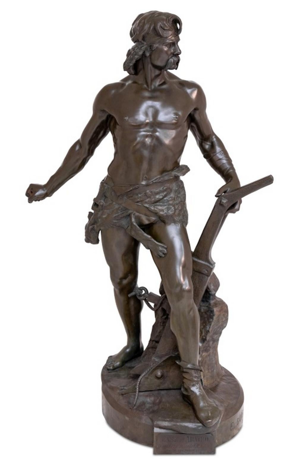 Figurative Sculpture de Emile  Andre Boisseau - Emile Boisseau "Ense et Aratro" Bronce patinado para Tiffany & Co.