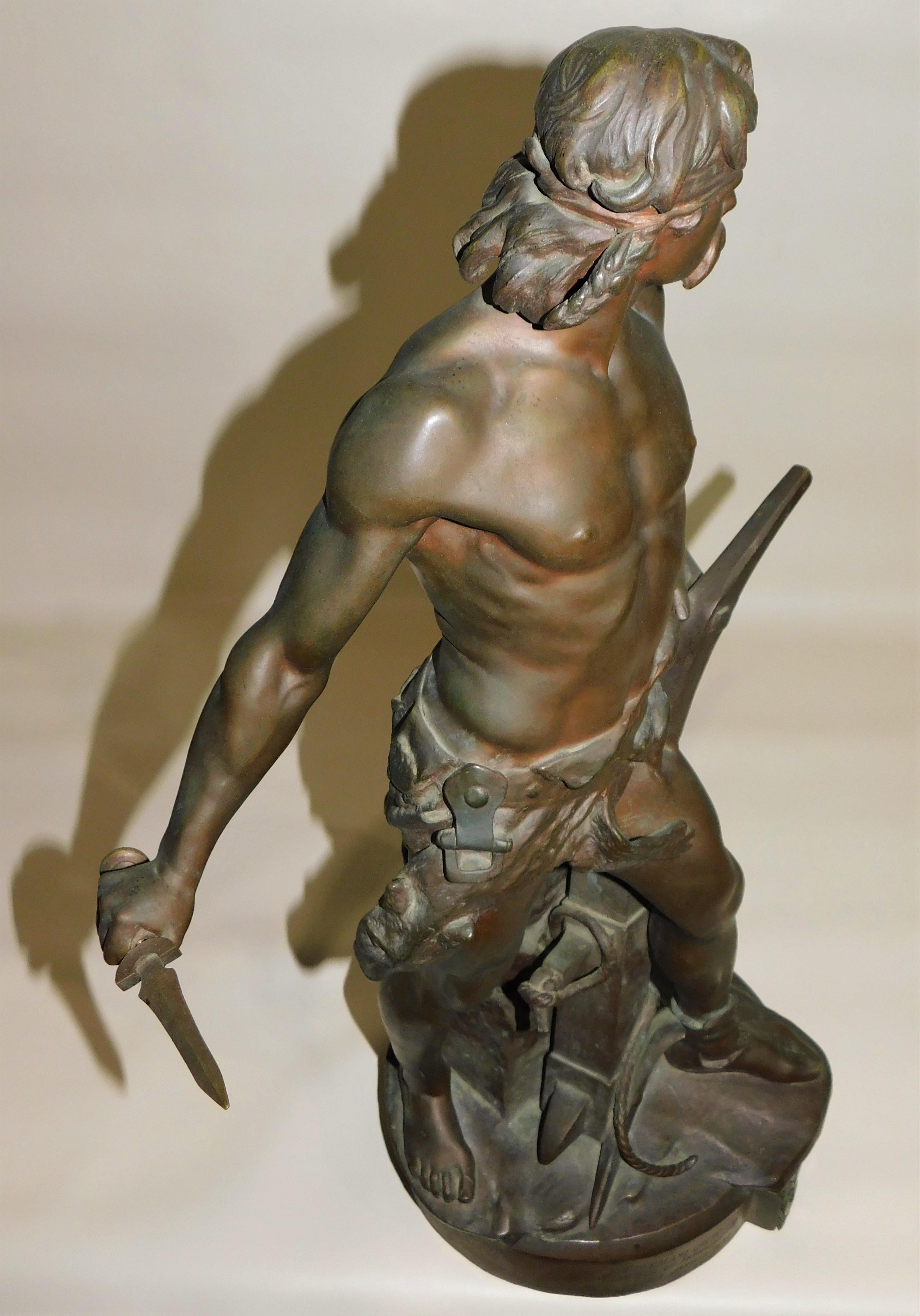 French Émile-andré Boisseau Bronze Sculpture