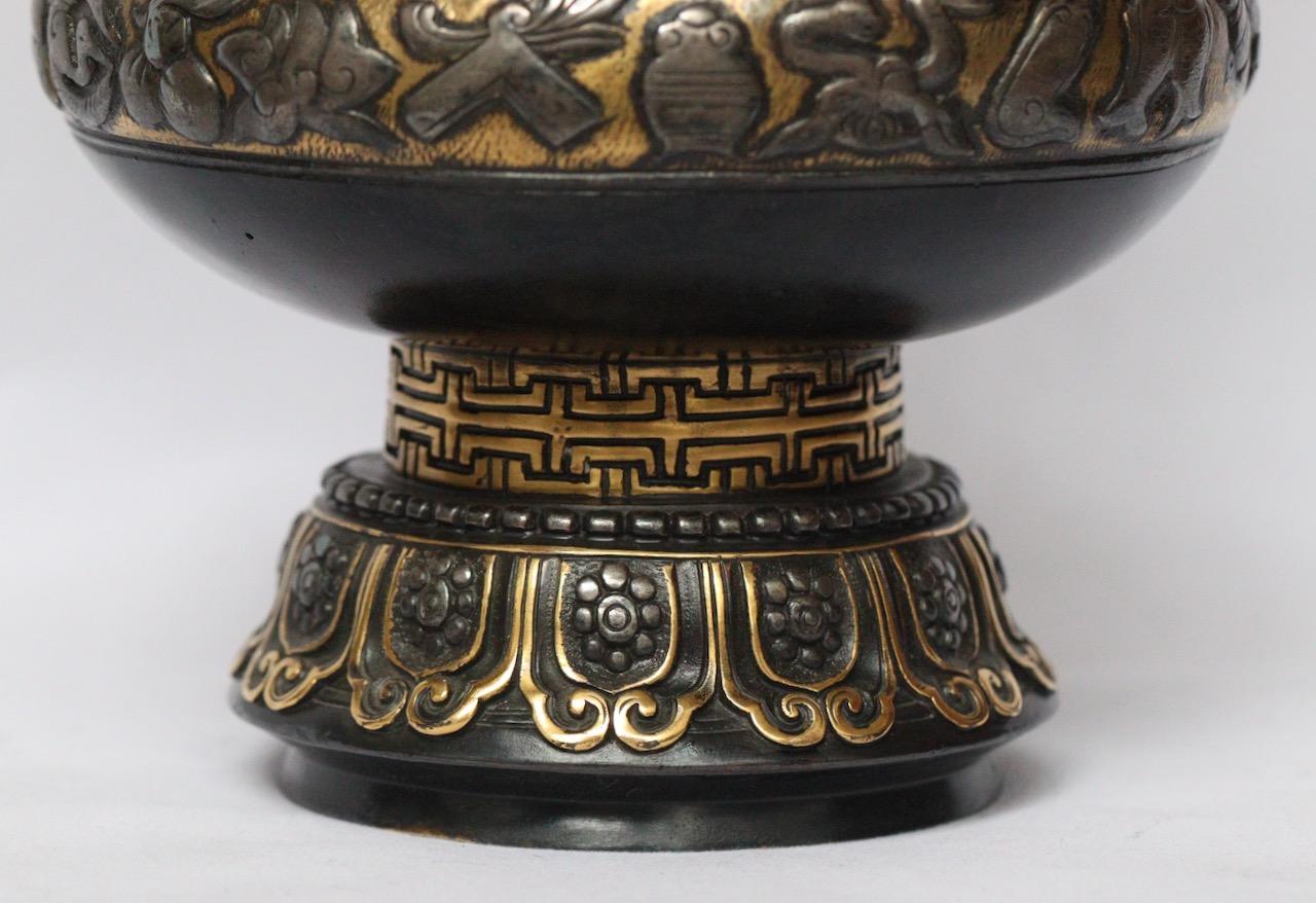 Emile-Auguste Reiber and Christofle & Cie A Chinese Archaic Style Bronze Vase 7