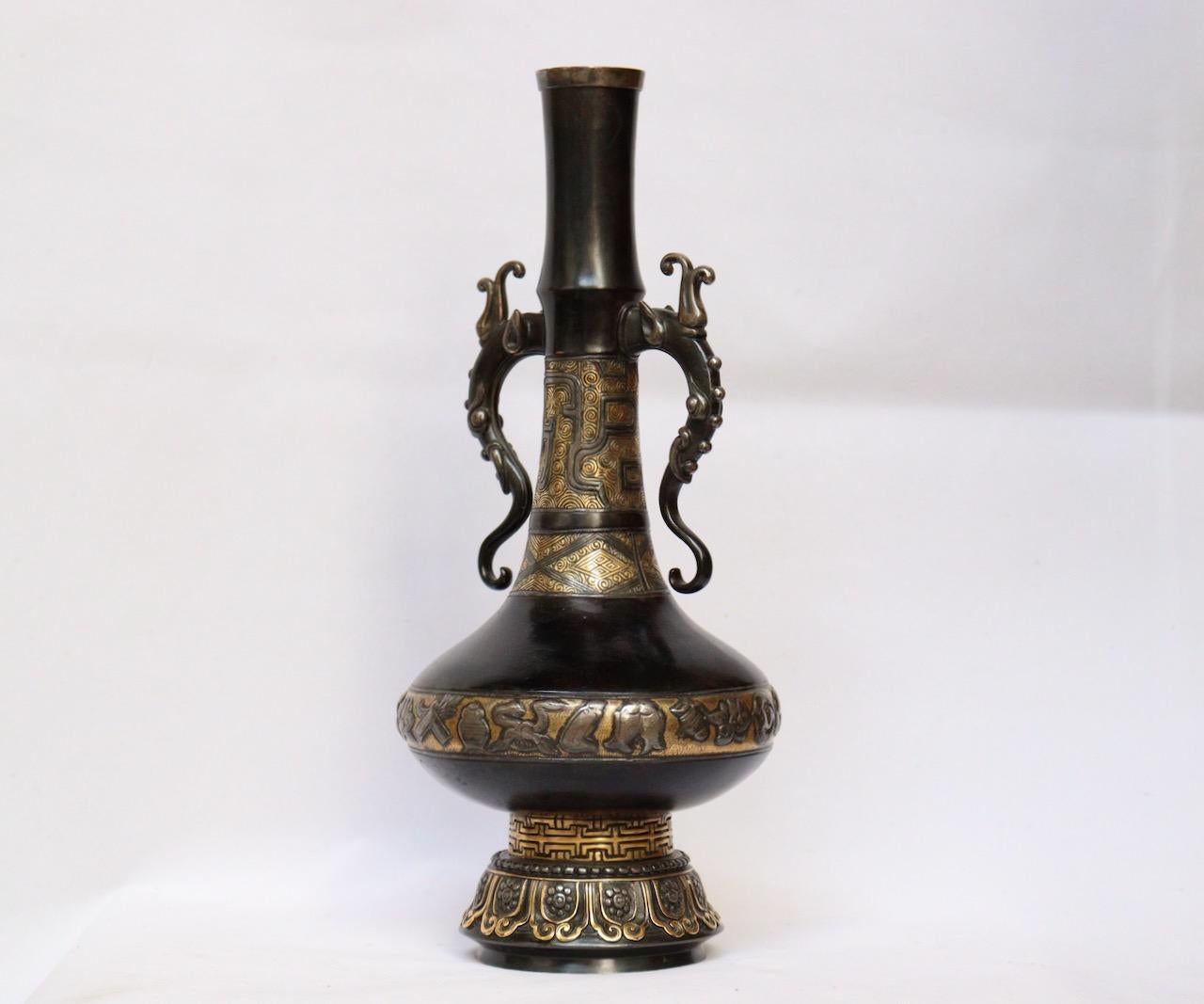 Japonisme Emile-Auguste Reiber and Christofle & Cie A Chinese Archaic Style Bronze Vase