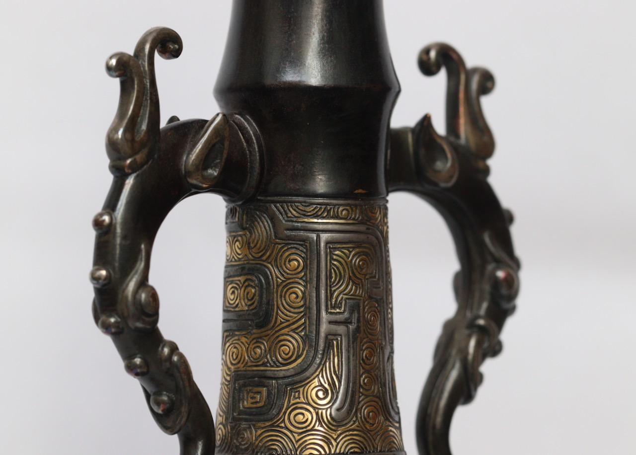 Emile-Auguste Reiber and Christofle & Cie A Chinese Archaic Style Bronze Vase 1
