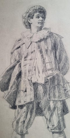 SCAPIN MOLIERE MEZZETIN French Drawing Portrait French actor BARET 19th