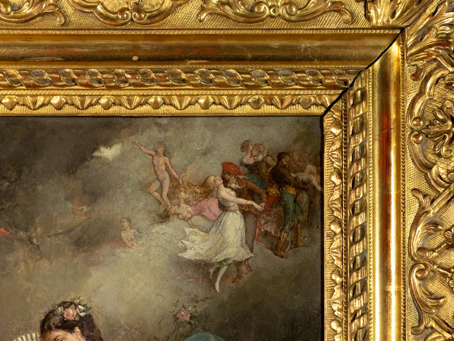 Cuadro de amor de Emile Beranger Siglo XIX Neoclásico en venta