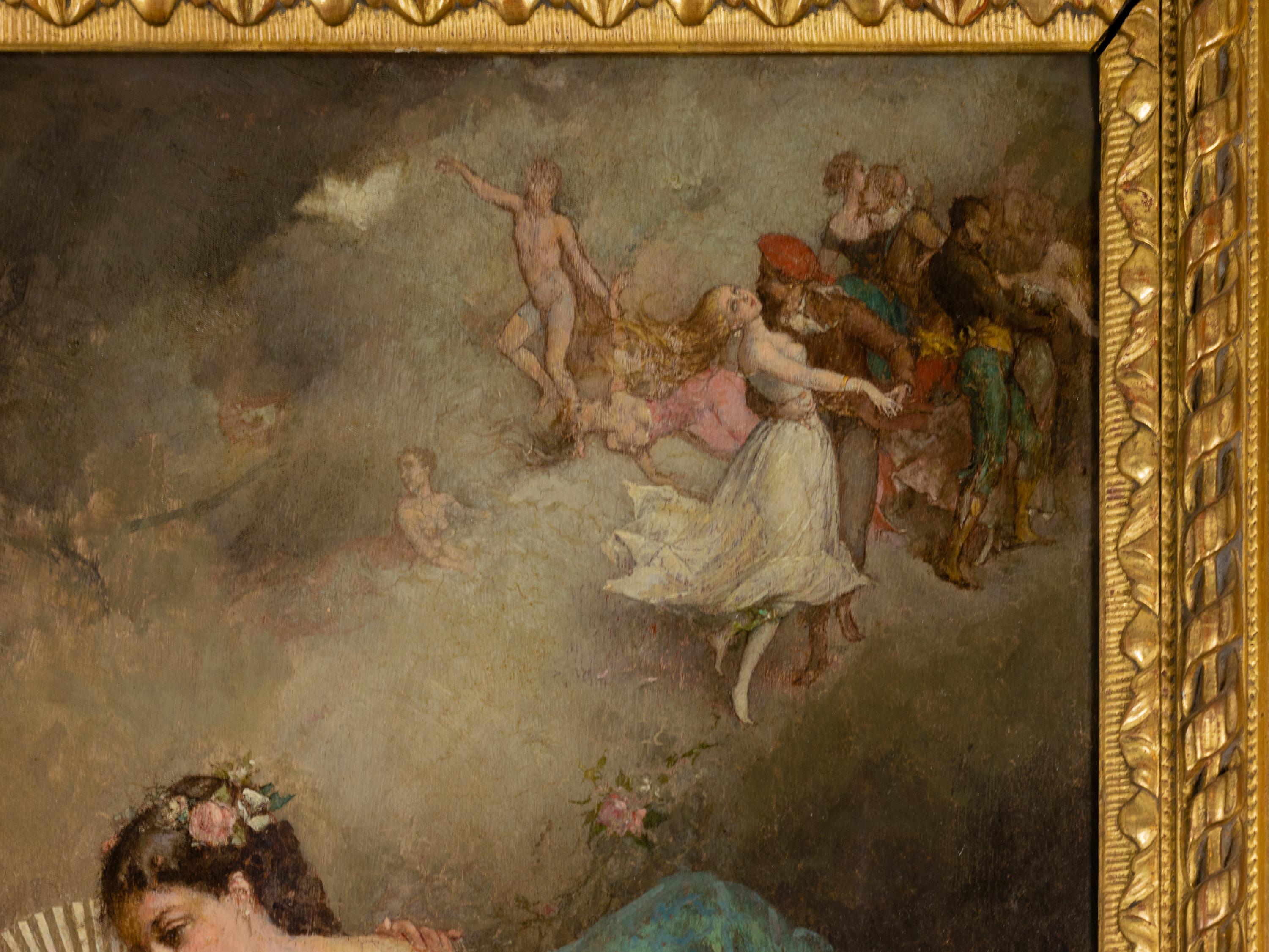 Peinture d'amour d'Emile Beranger 19ème siècle Bon état - En vente à Lisbon, PT