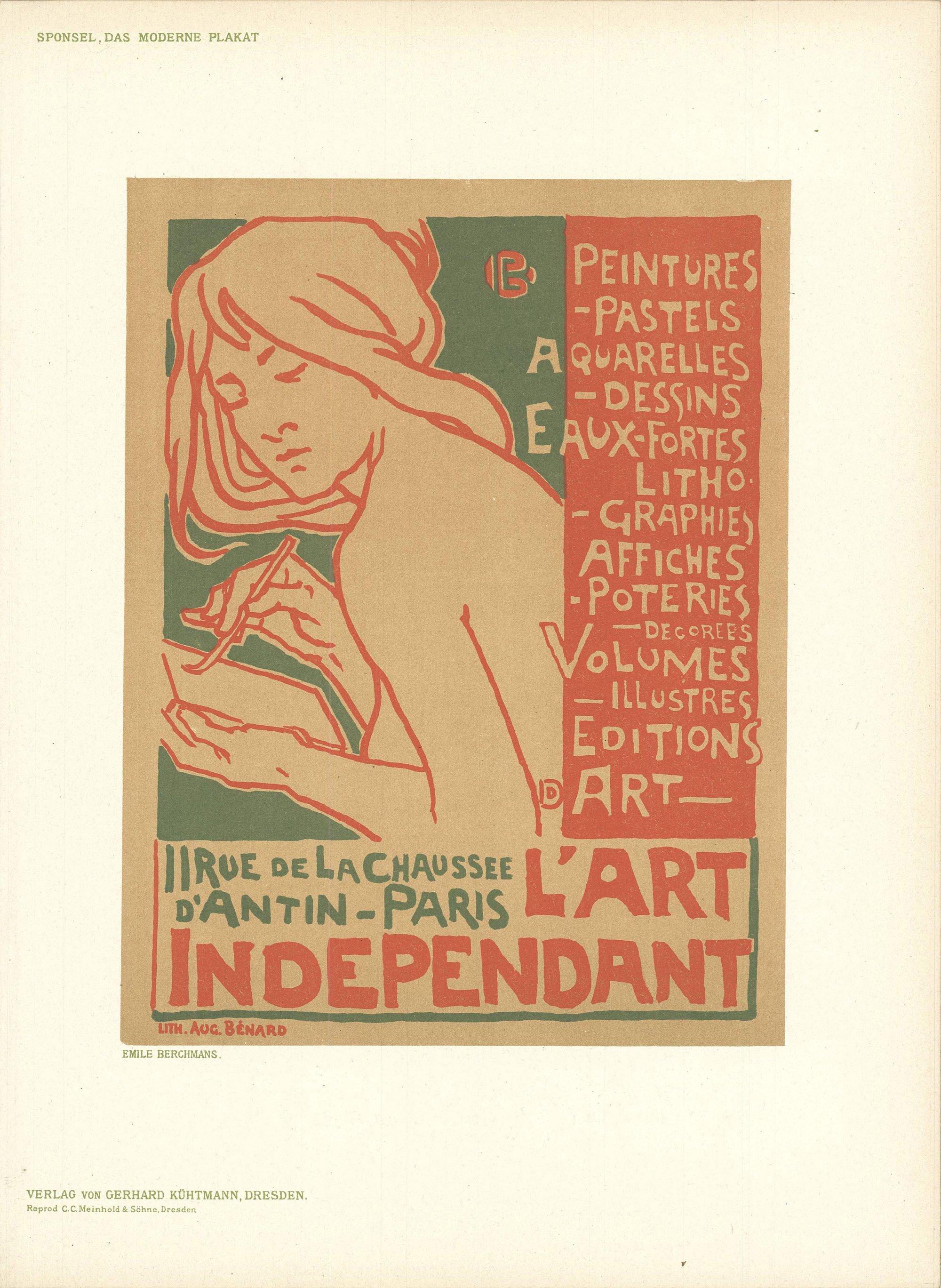 1897 Nach Emile Berchmans 'L'Art Independant' 