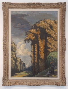 Emile Bernard "Paysage of Saint Cloud" 1931 Oil on Cardboard