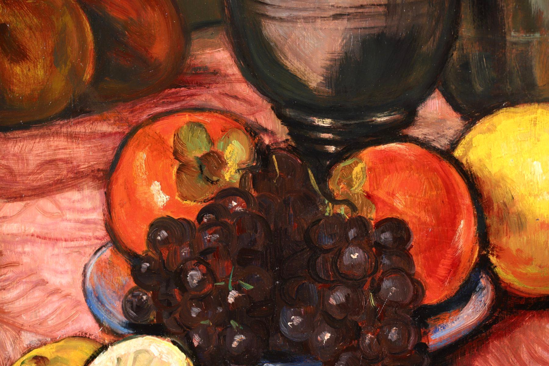 Fruit & Jug - Post Impressionist Oil, Still Life in Interior by Emile Bernard 6