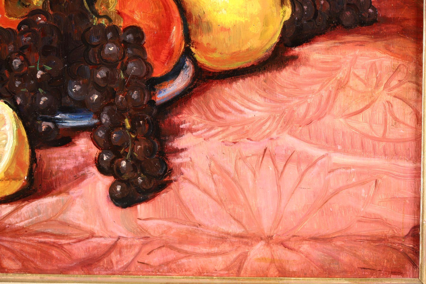 Fruit & Jug - Post Impressionist Oil, Still Life in Interior by Emile Bernard 4