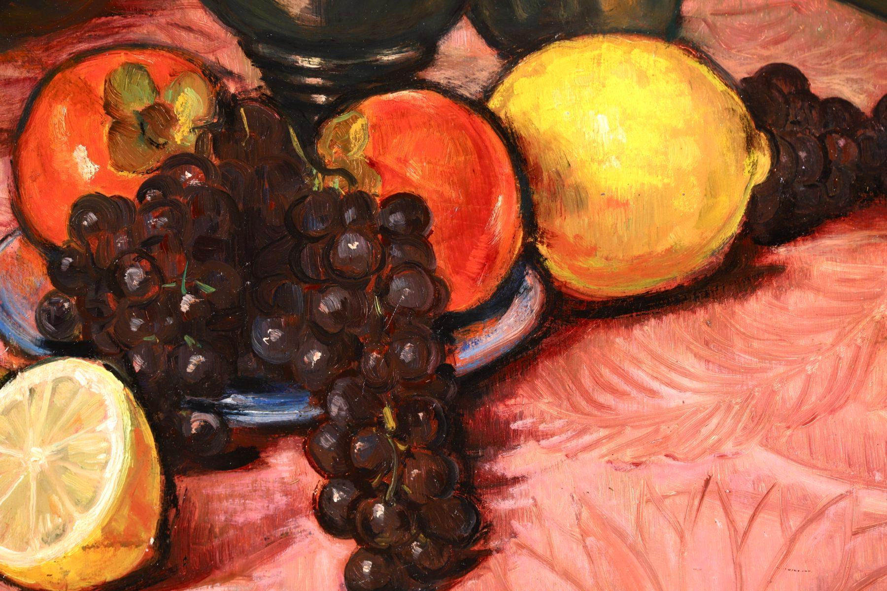Fruit & Jug - Post Impressionist Oil, Still Life in Interior by Emile Bernard 5