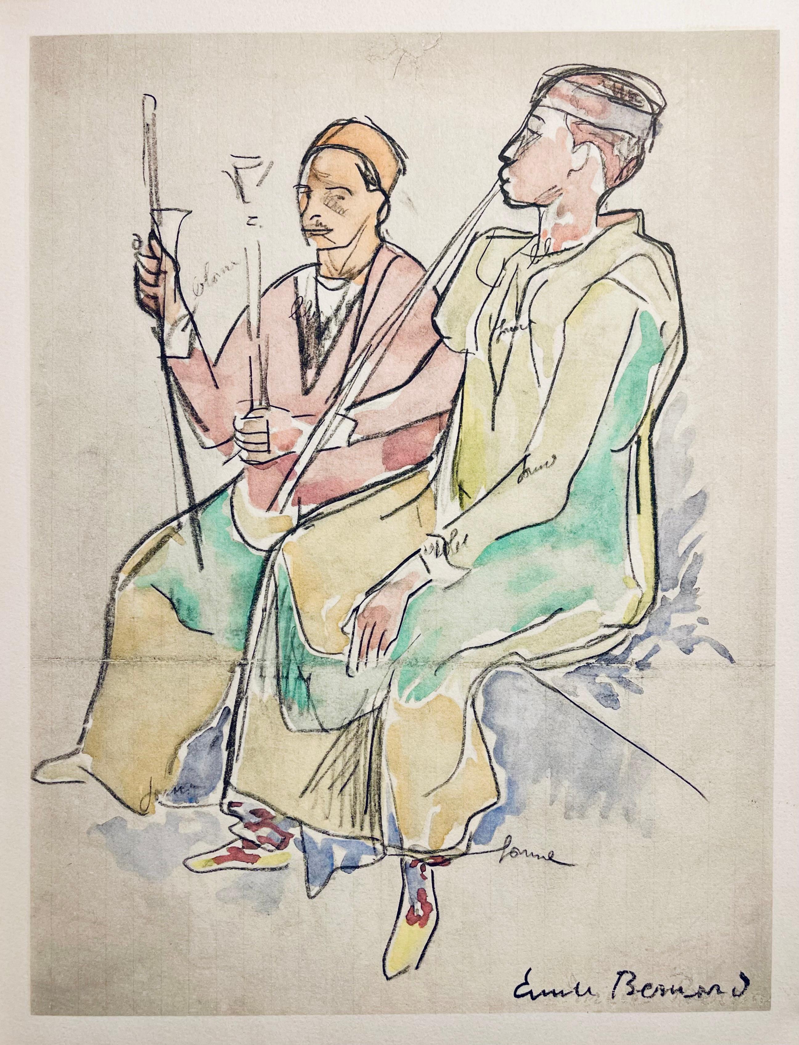Bernard, Composición, Éloge de Émile Bernard (después) - Landscape Print Beige de Emile Bernard