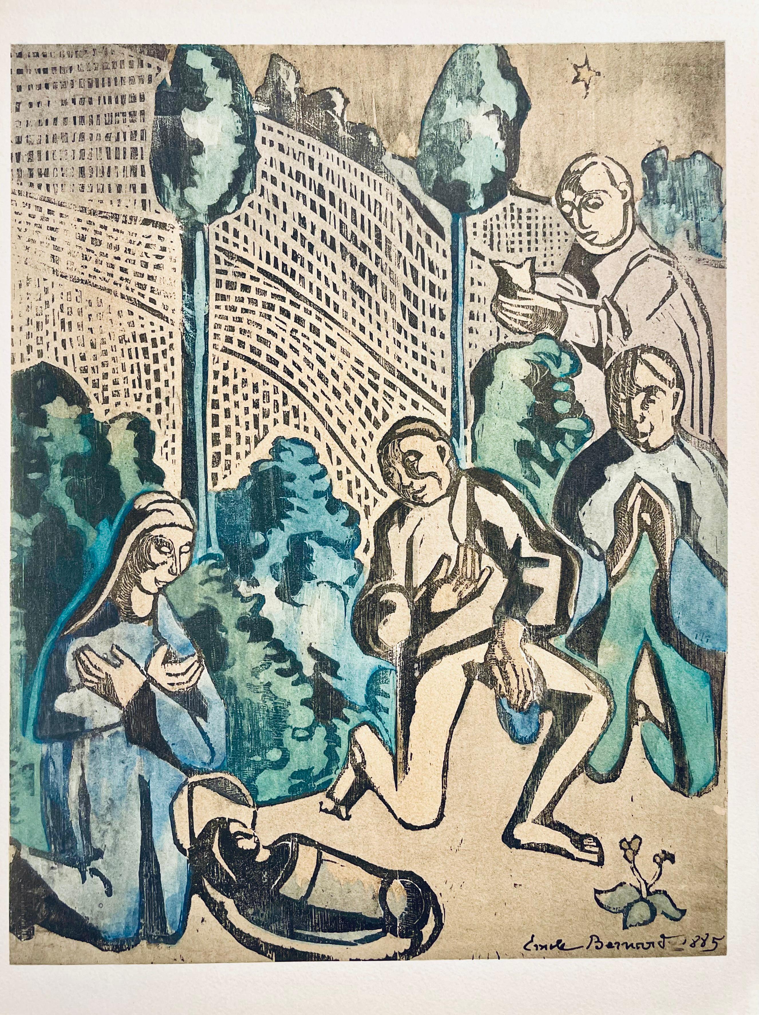 Gravure sur bois sur papier vélin d'Arches. Inscription : non signé et non numéroté, tel que publié. Bon état. Notes : Extrait du volume Éloge d'Émile Bernard, 1962. Publié par les Editions d'Art Manuel Bruker, Paris ; imprimé par l'imprimerie