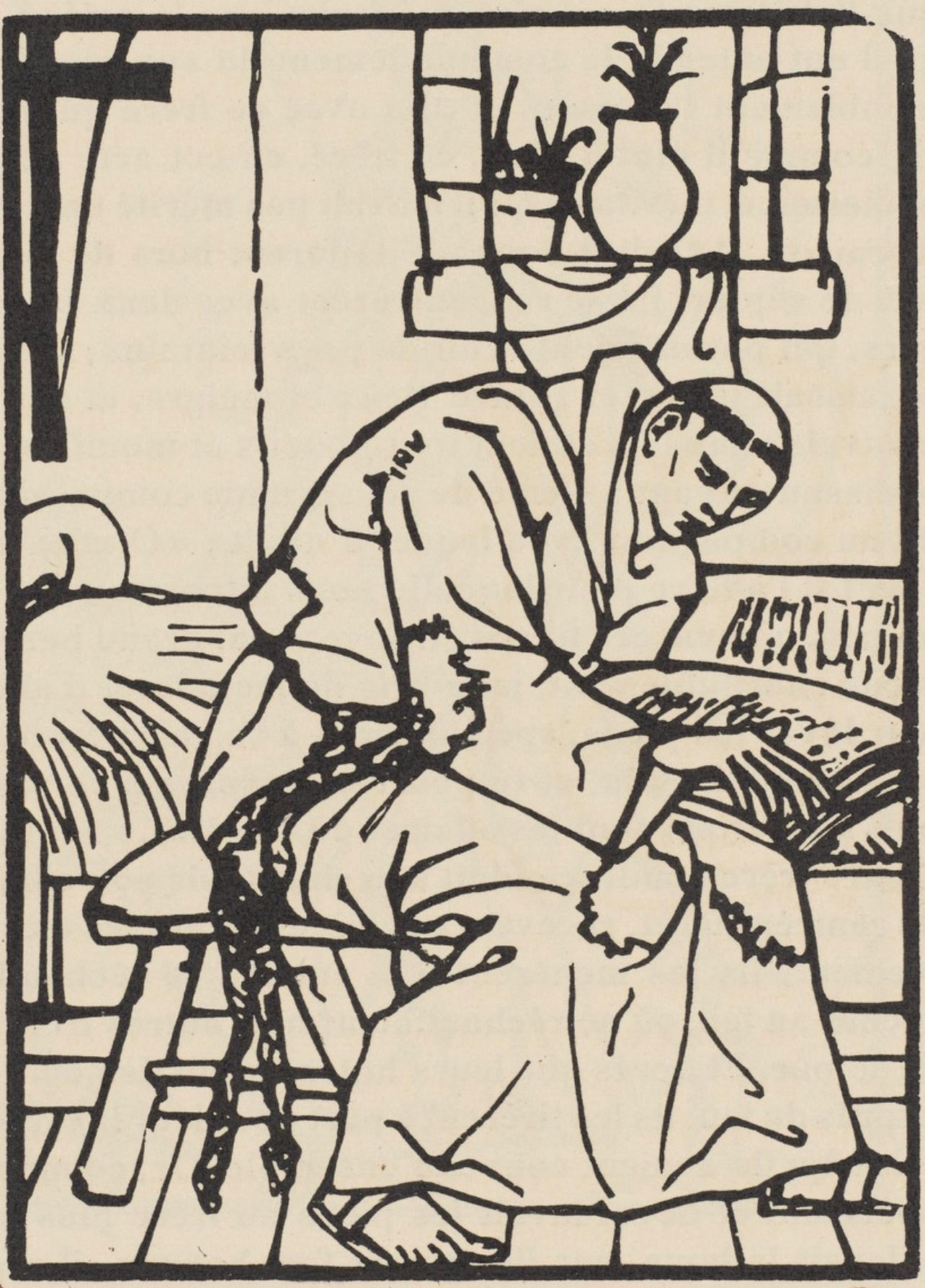 Composición (Morane, N° 100), Les Petites Fleurs de St. Françoise, Émile Bernard - Print de Emile Bernard