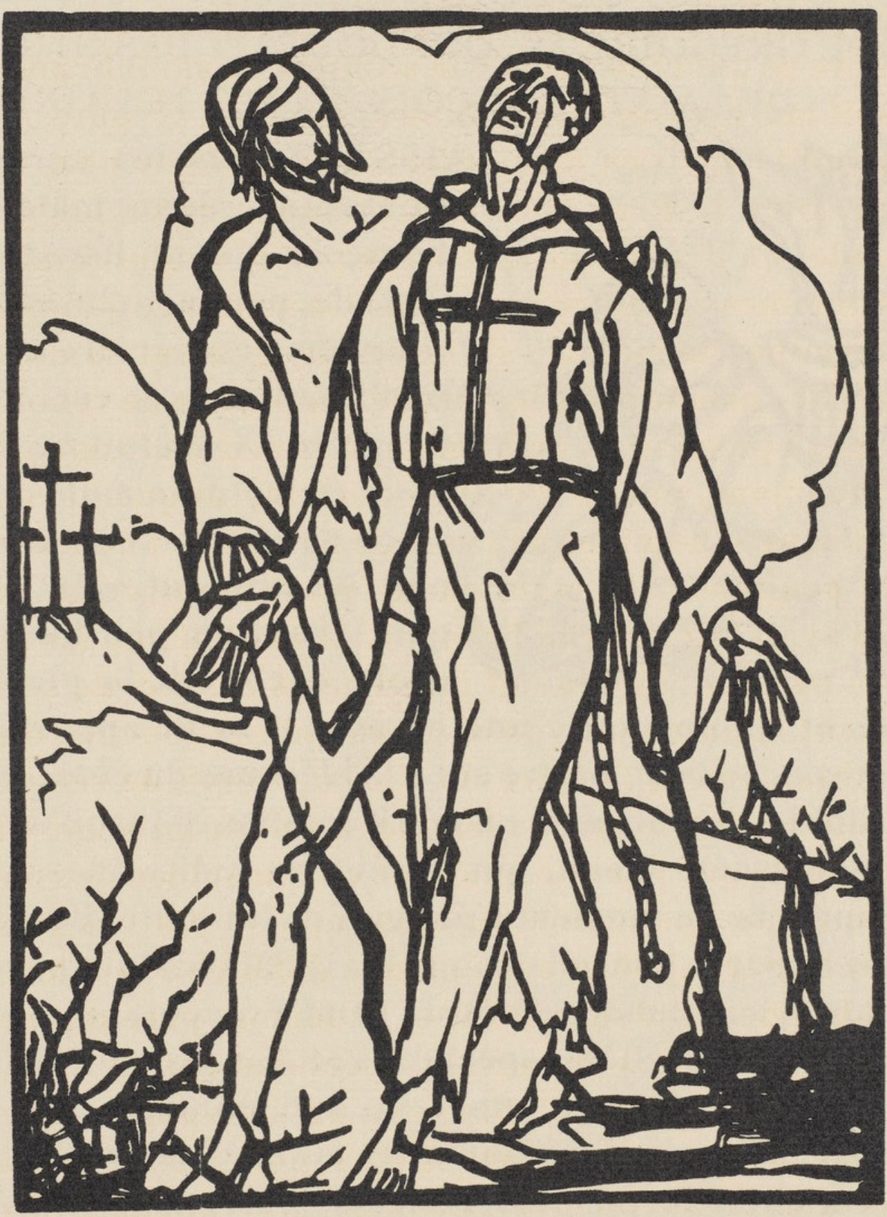 Composition (Morane, N° 100), Les Petites Fleurs de St. Françoise, Émile Bernard - Print by Emile Bernard