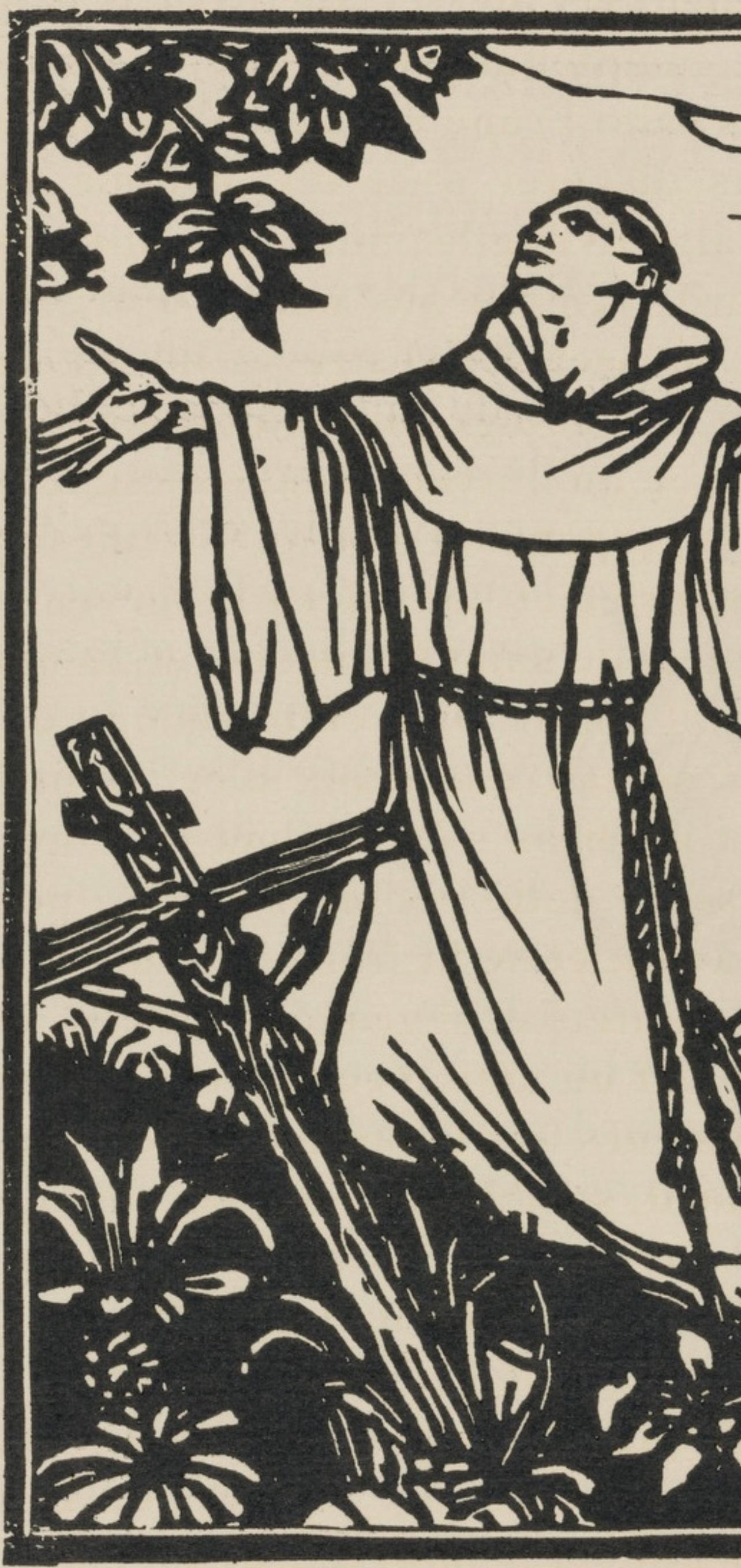 Composition (Morane, n° 100), Les Petites Fleurs de St. Françoise, Émile Bernard - Post-impressionnisme Print par Emile Bernard