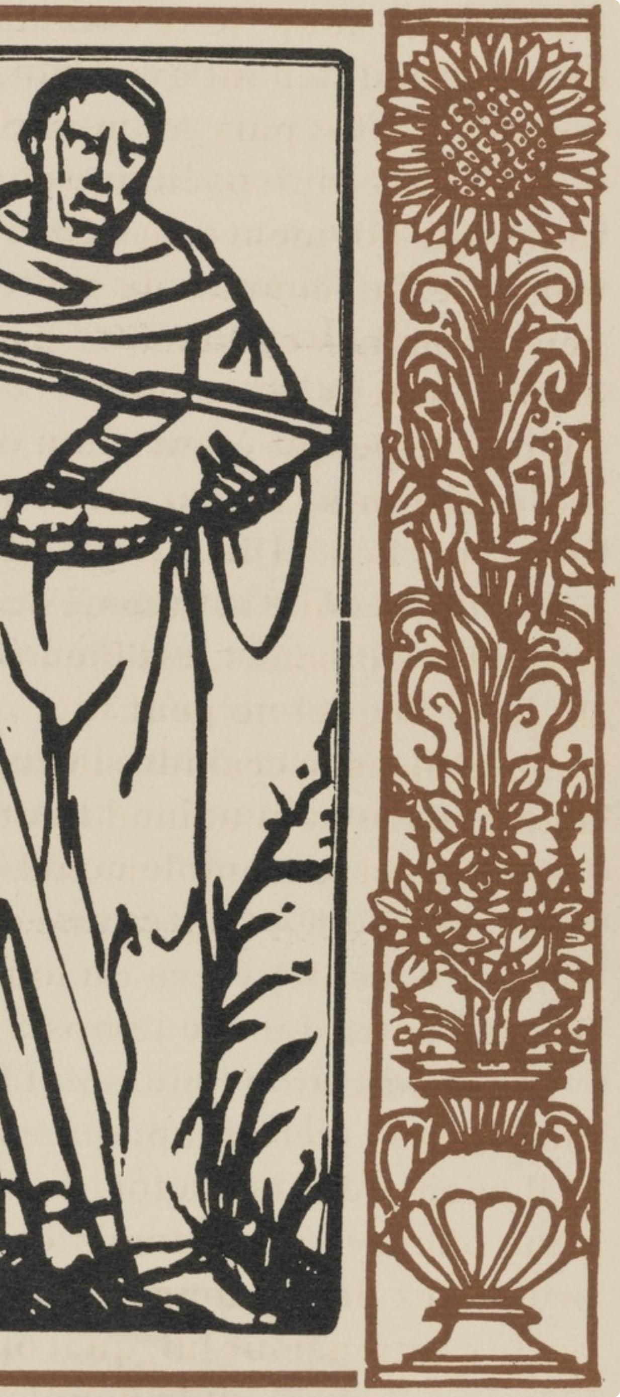 Composition (Morane, N° 100), Les Petites Fleurs de St. Françoise, Émile Bernard - Beige Landscape Print by Emile Bernard