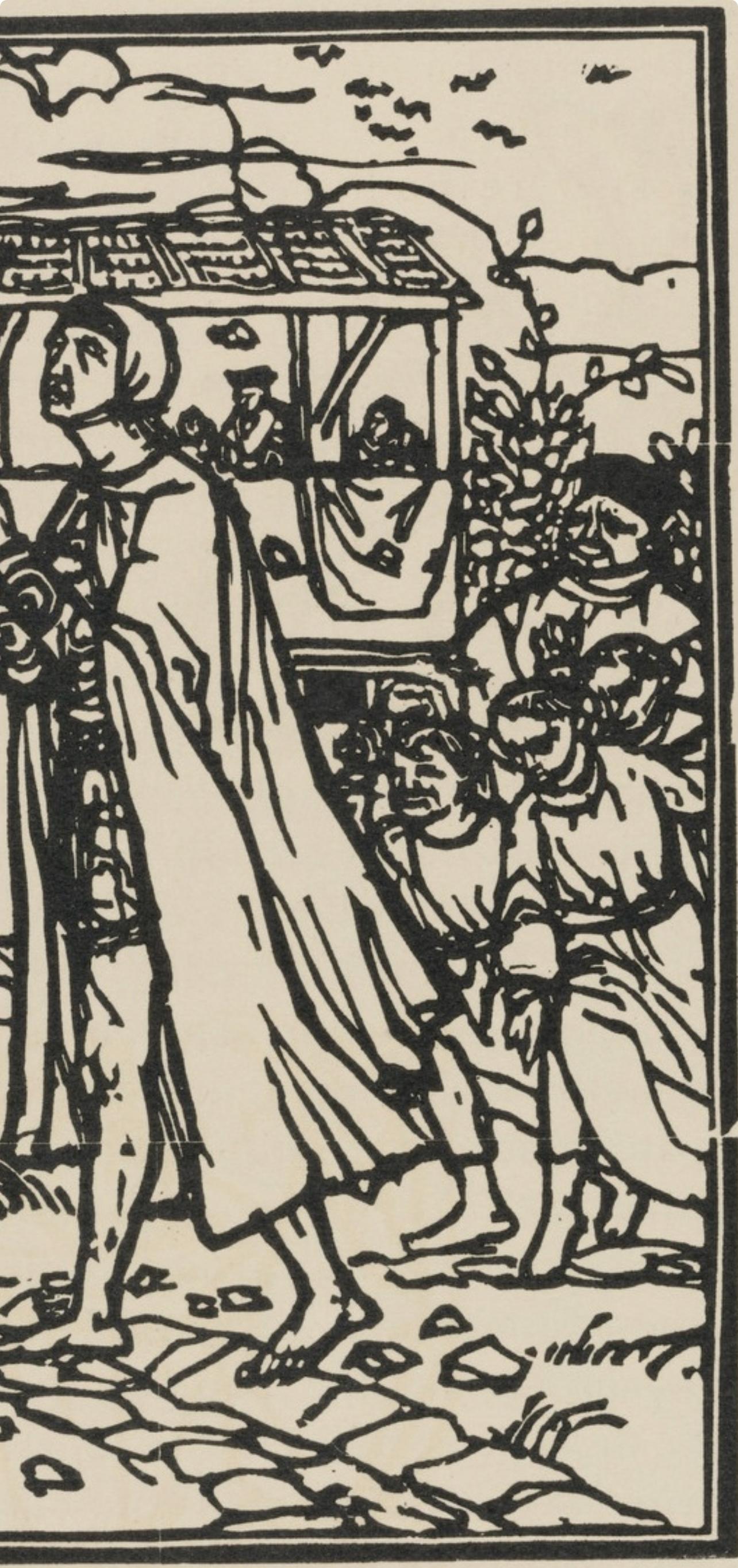 Composition (Morane, N° 100), Les Petites Fleurs de St. Françoise, Émile Bernard - Beige Landscape Print by Emile Bernard