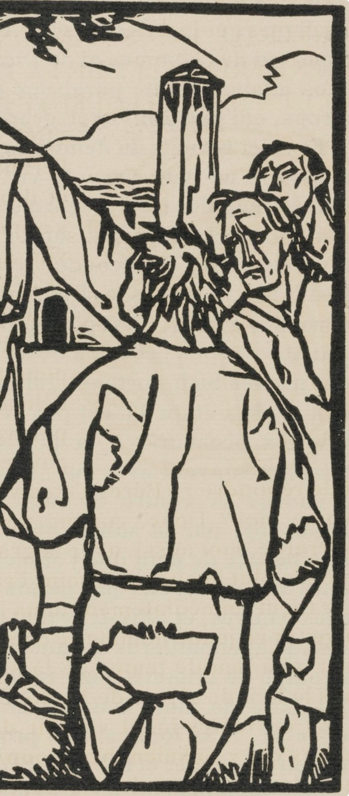 Composition (Morane, N° 100), Les Petites Fleurs de St. Françoise, Émile Bernard - Beige Landscape Print by Emile Bernard